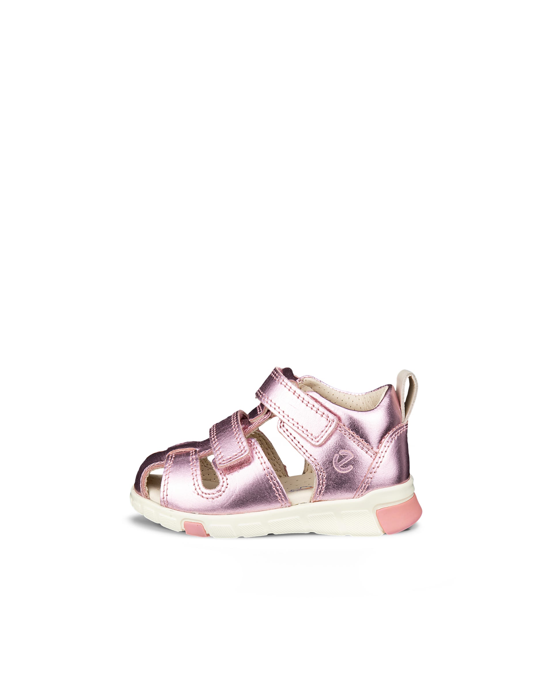 Kids' ECCO® Mini Stride Leather Fisherman Sandal - Pink - Outside