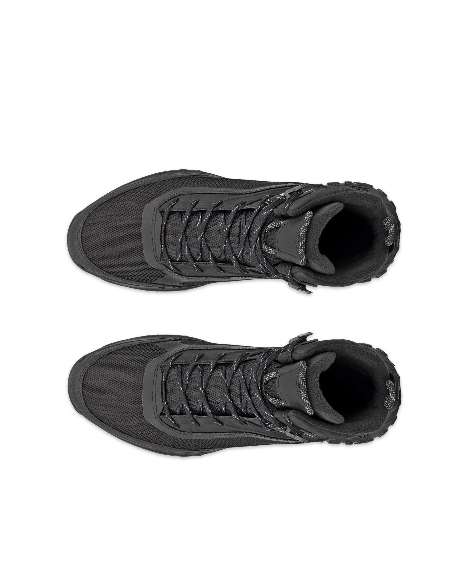 Men's ECCO® ULT-TRN Nubuck Waterproof Sneaker Boot - Black - Top left pair