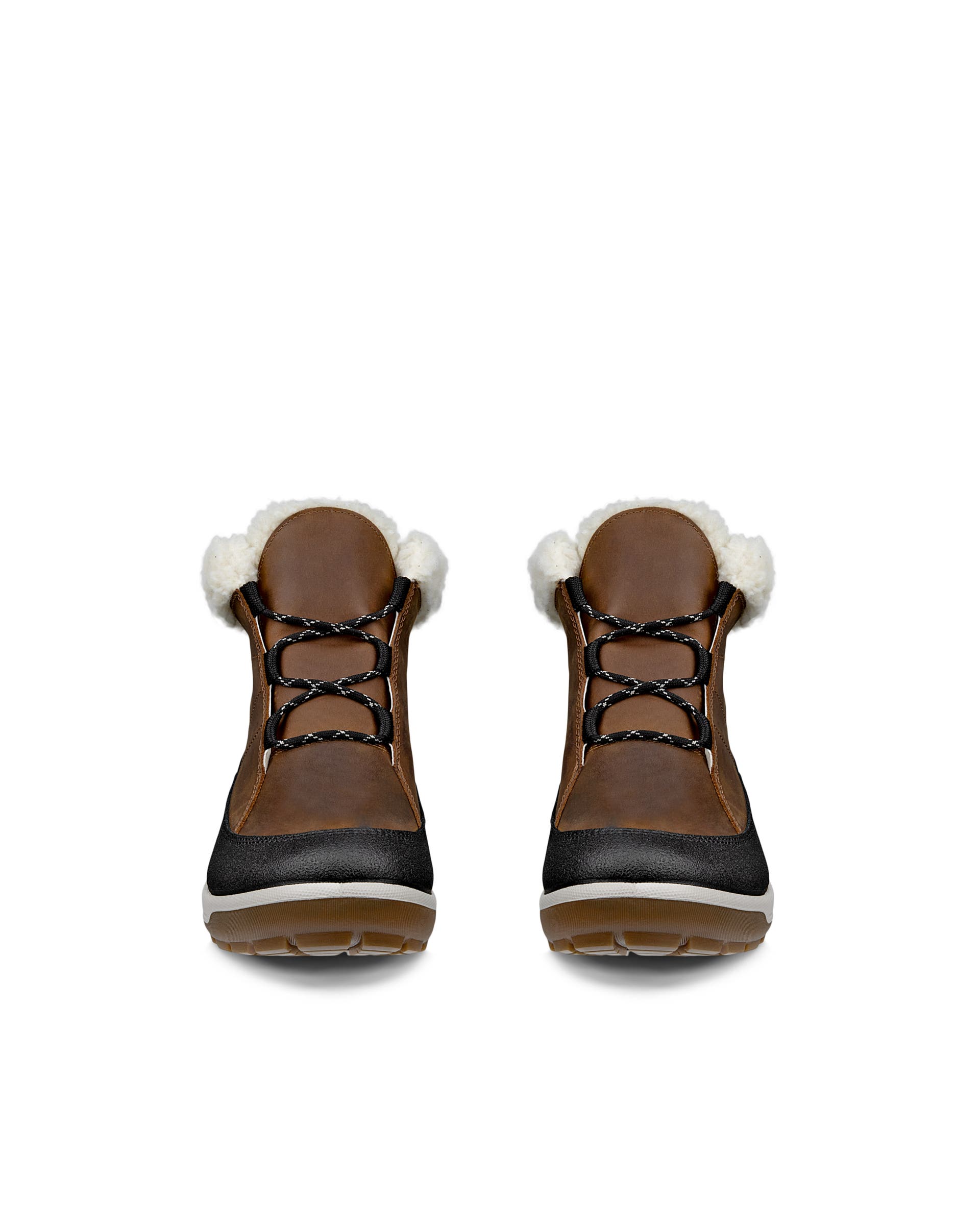 Women's ECCO® Trace Lite Nubuck Waterproof Boot - Brown - Front pair