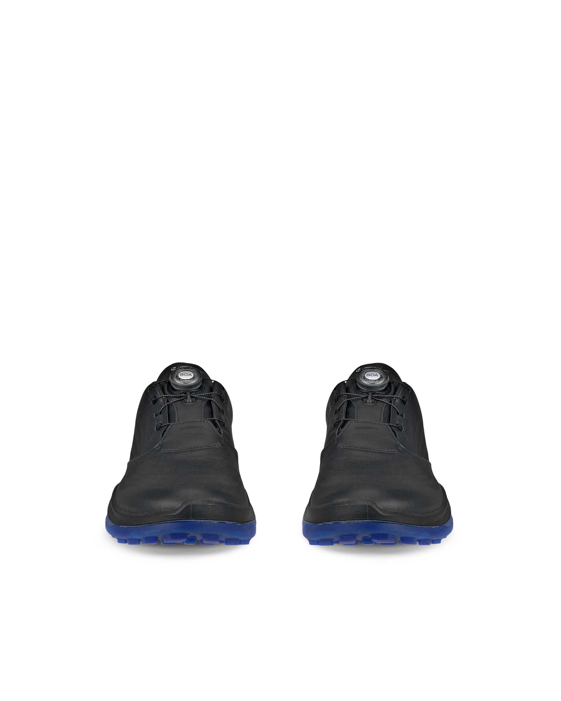 Men's ECCO® Golf LT1 Leather Waterproof Shoe - Black - Front pair