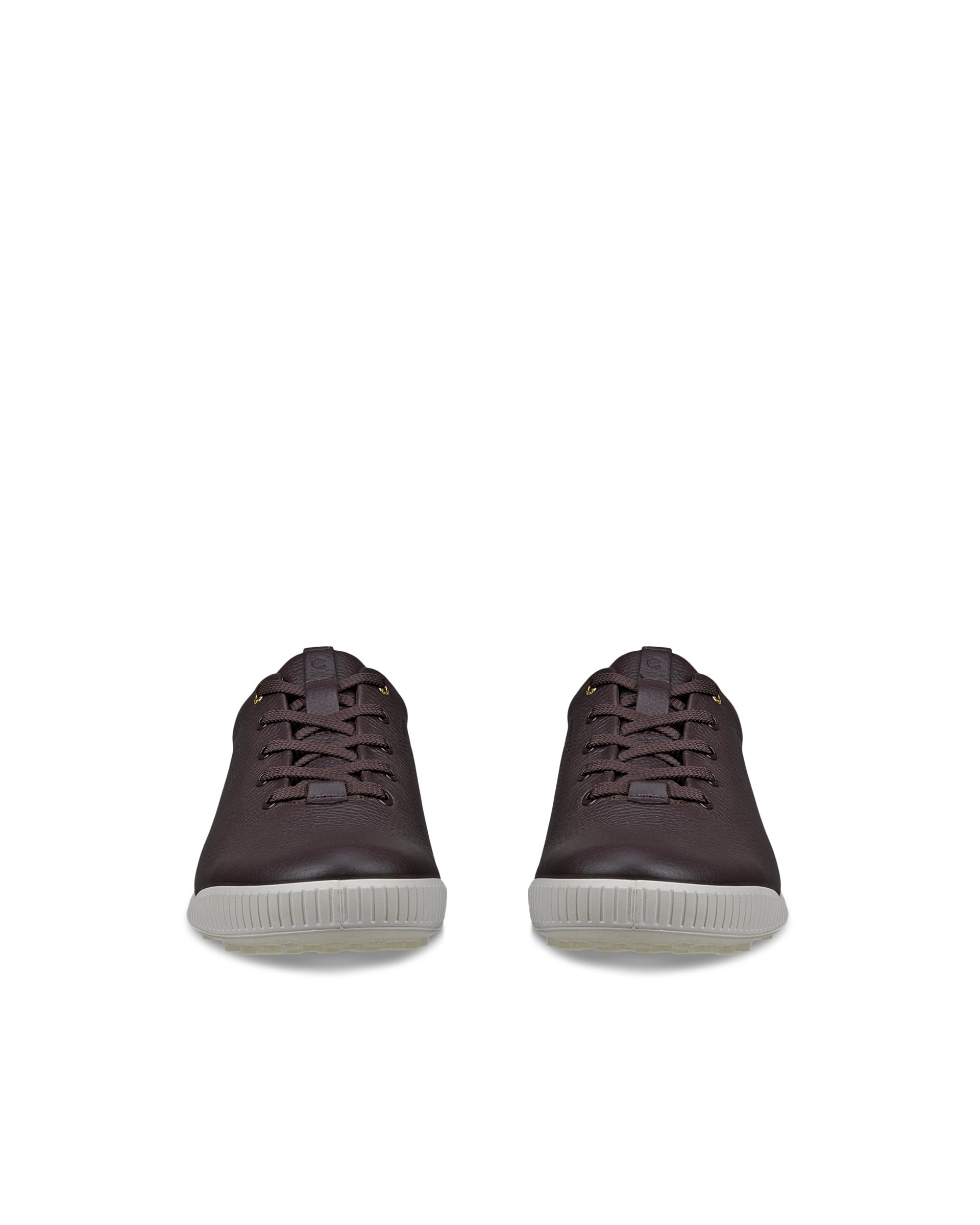 ECCO® GOLF STREET RETRO chaussure de golf imperméable en cuir pour homme - Brun - Front pair