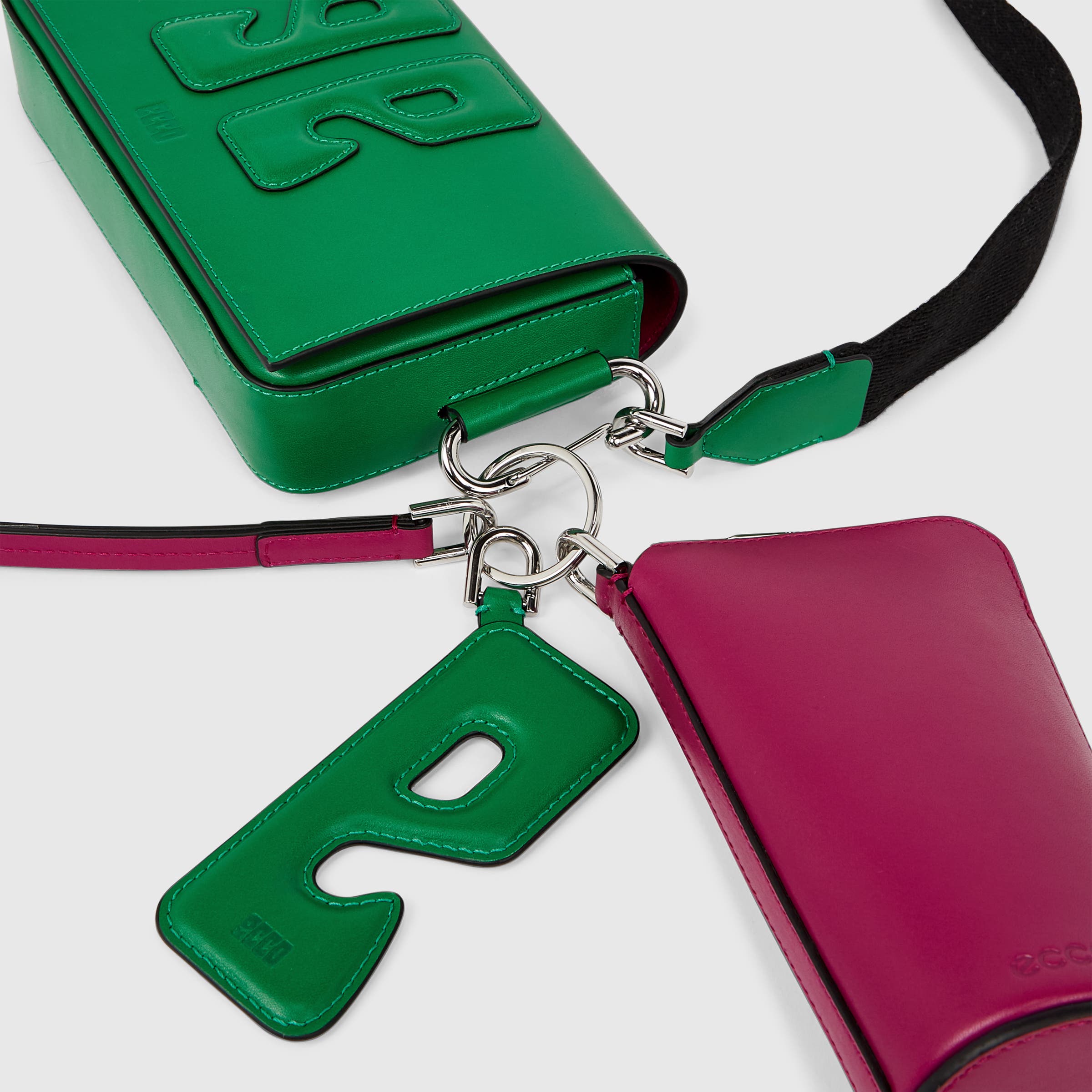ECCO® E Stack Leather Phone Bag - Green - Detail-2