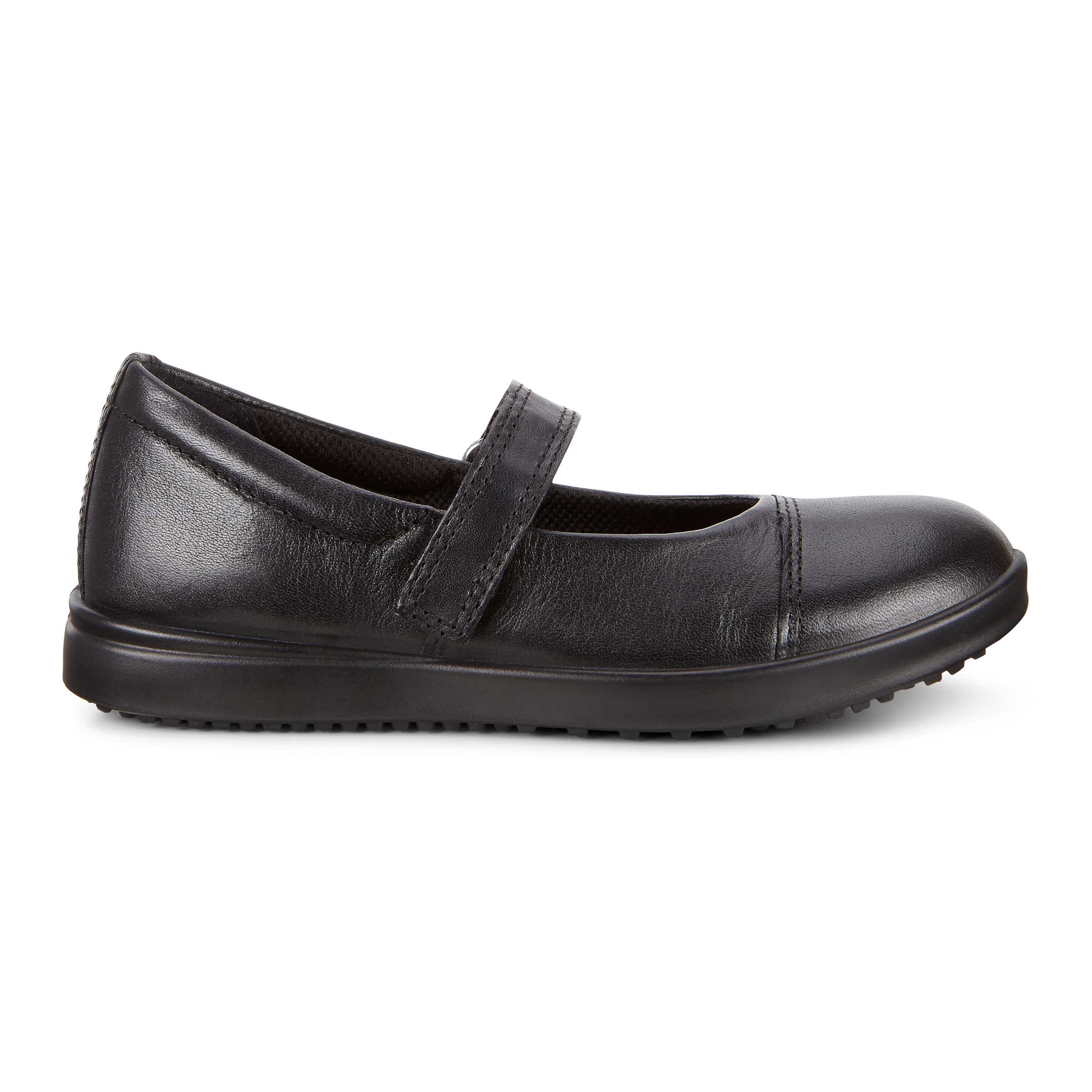 Kids' ECCO® Elli Leather Sneaker - Black - Outside