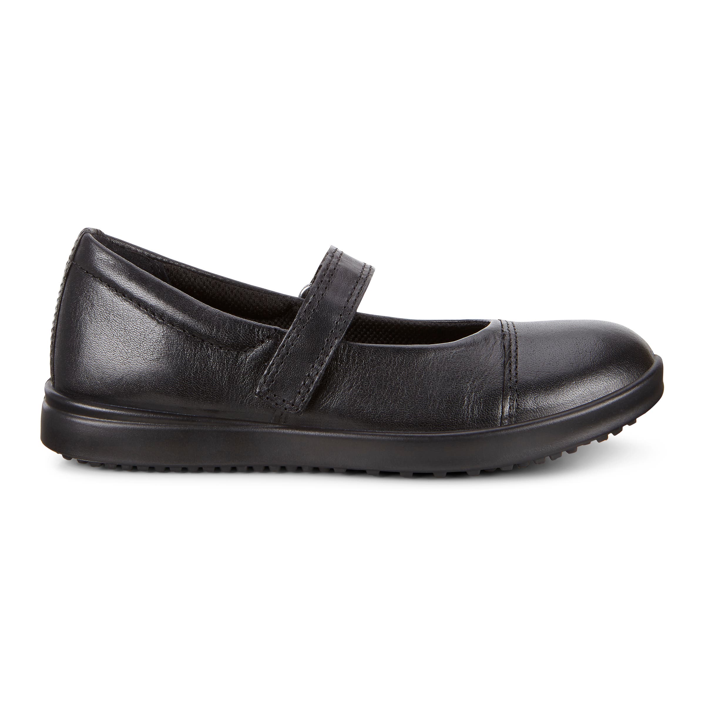 Kids' ECCO® Elli Leather Sneaker - Black - Outside