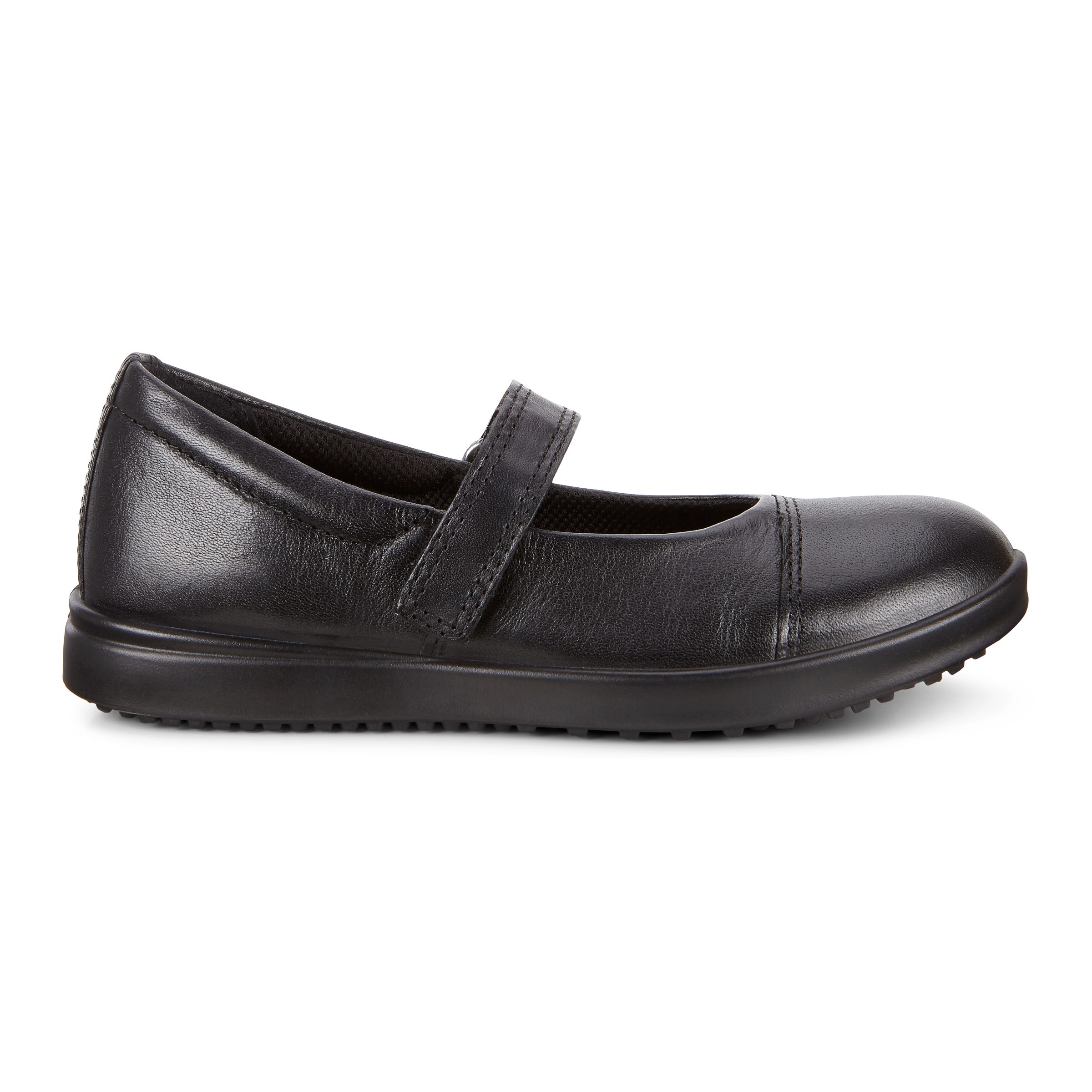 Kids' ECCO® Elli Leather Sneaker - Black - Outside