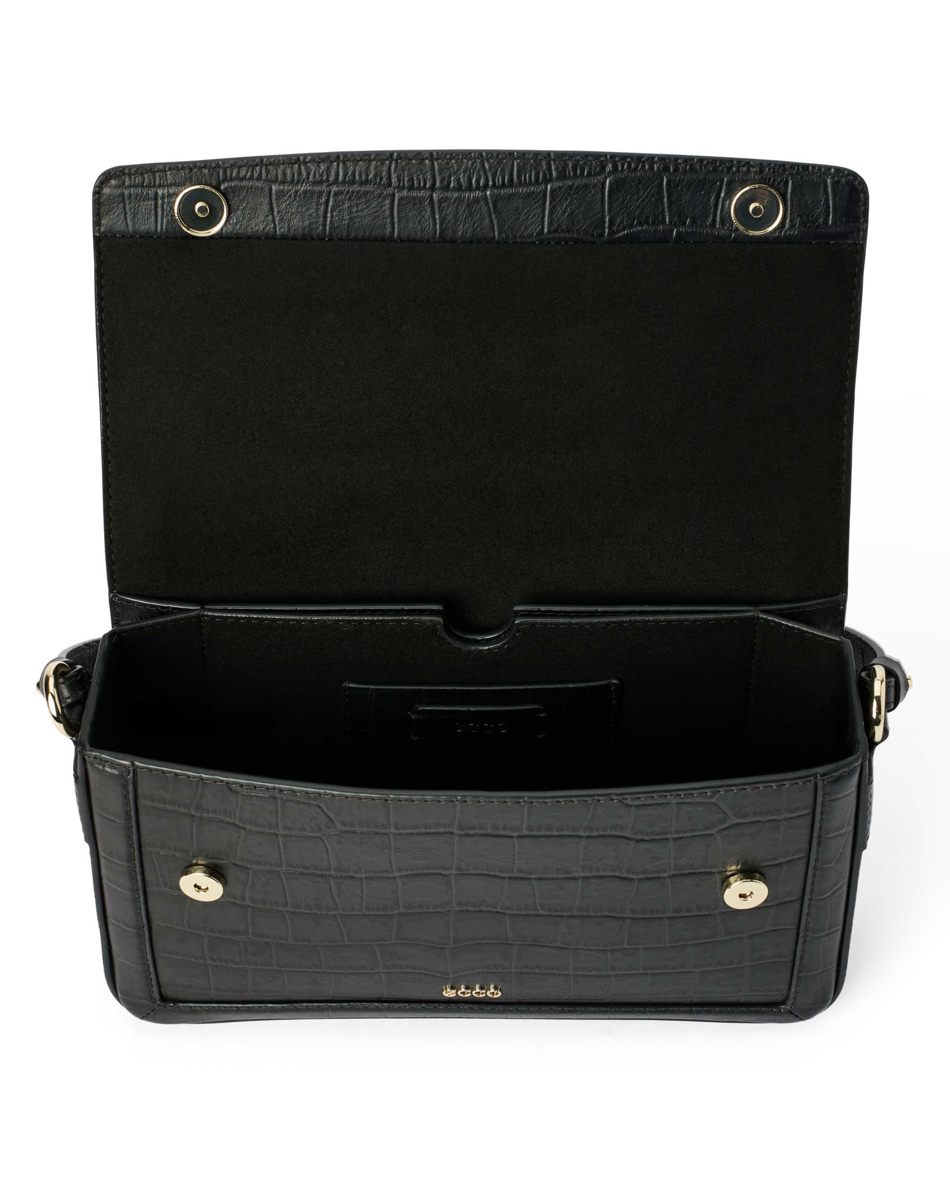 ECCO® PINCH BAG crossbody lædertaske med opadbuet bund til damer - Sort - Inside