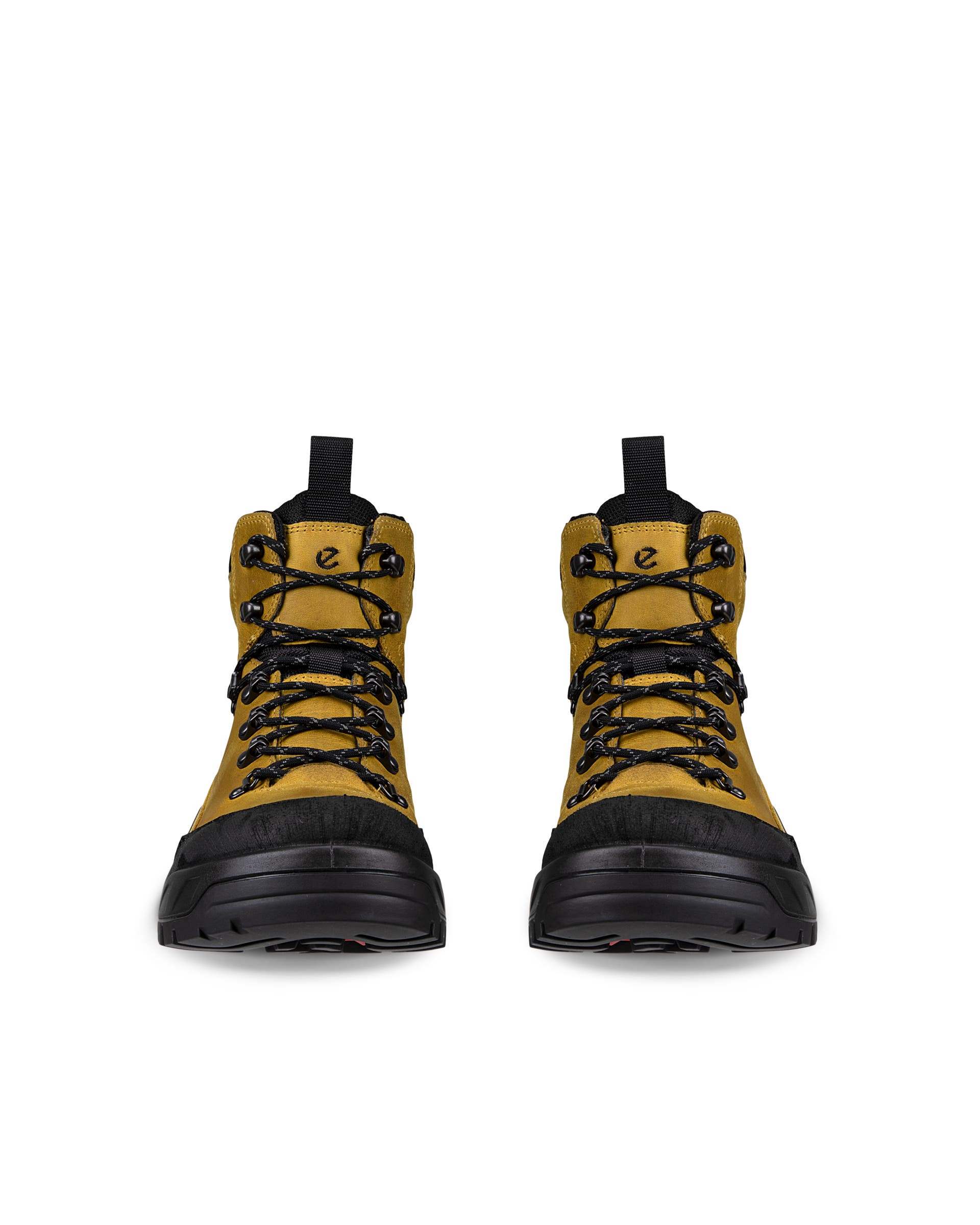 Men's ECCO® Offroad Nubuck Waterproof Mid-Cut Outdoor Boot - Yellow - Front pair