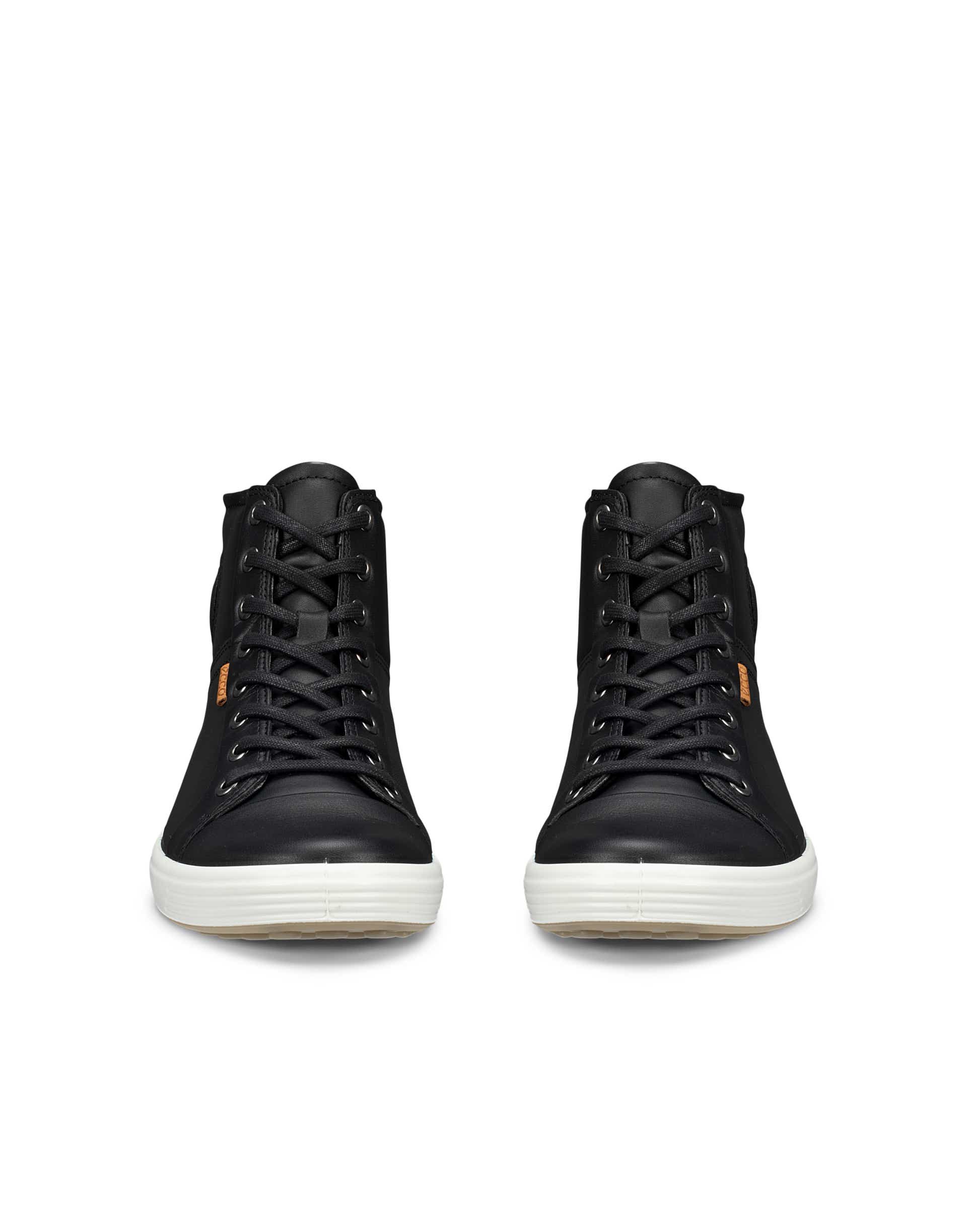 ECCO Women Soft 7 High Top Sneakers - Black - Front pair