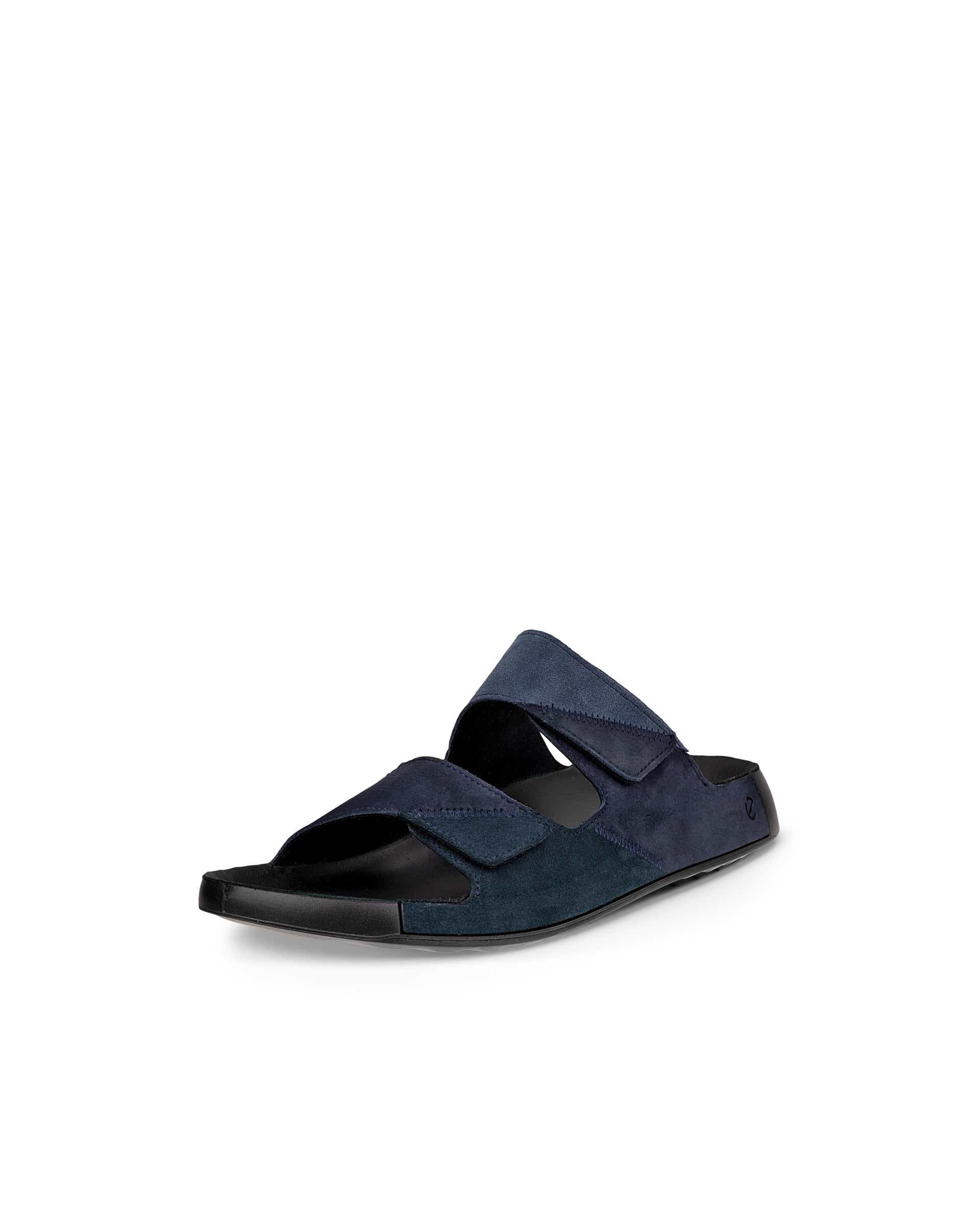 ECCO Cozmo Upcycle Slide メンズ レザー2ストラップサンダル - ブルー - Main