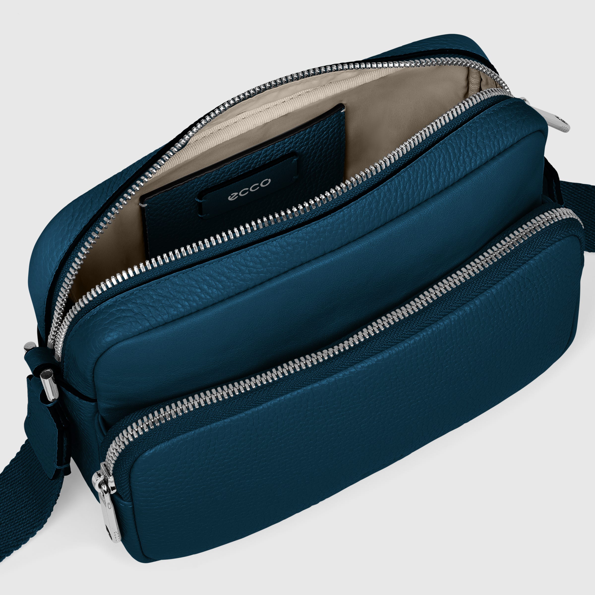 ECCO Textureblock レザーカメラバッグ | ブルー ECCO Textureblock レザーカメラバッグ | ブルー
