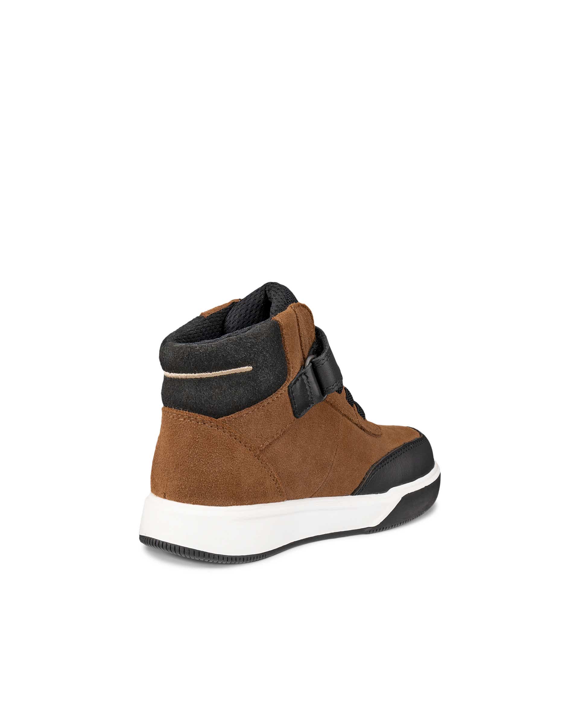 Detské kožené tenisky suchý zips ECCO® STREET COURT K - Hnedá - Back