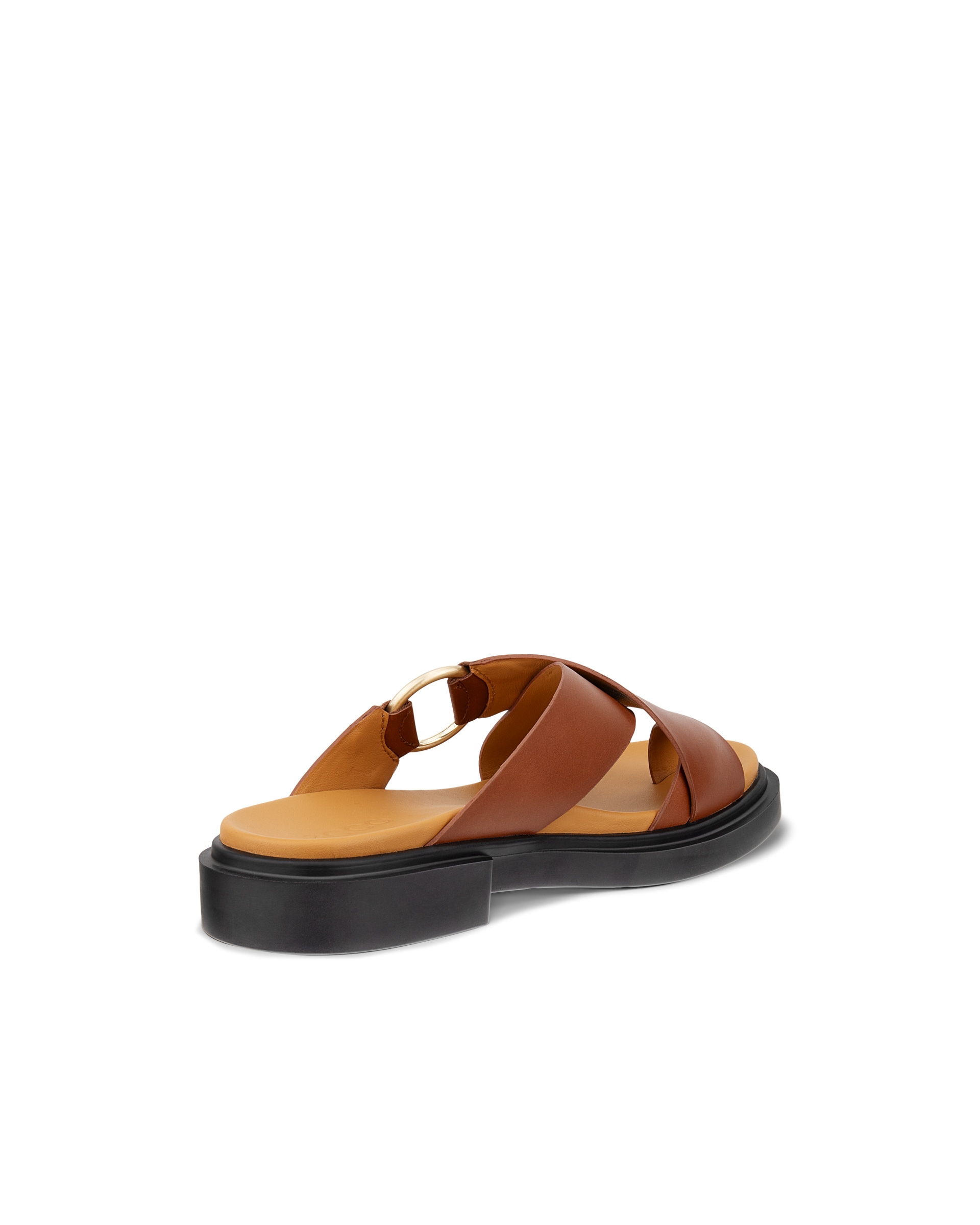 Women's ECCO® Metropole Seoul Leather Ring Sandal - Brown - Back