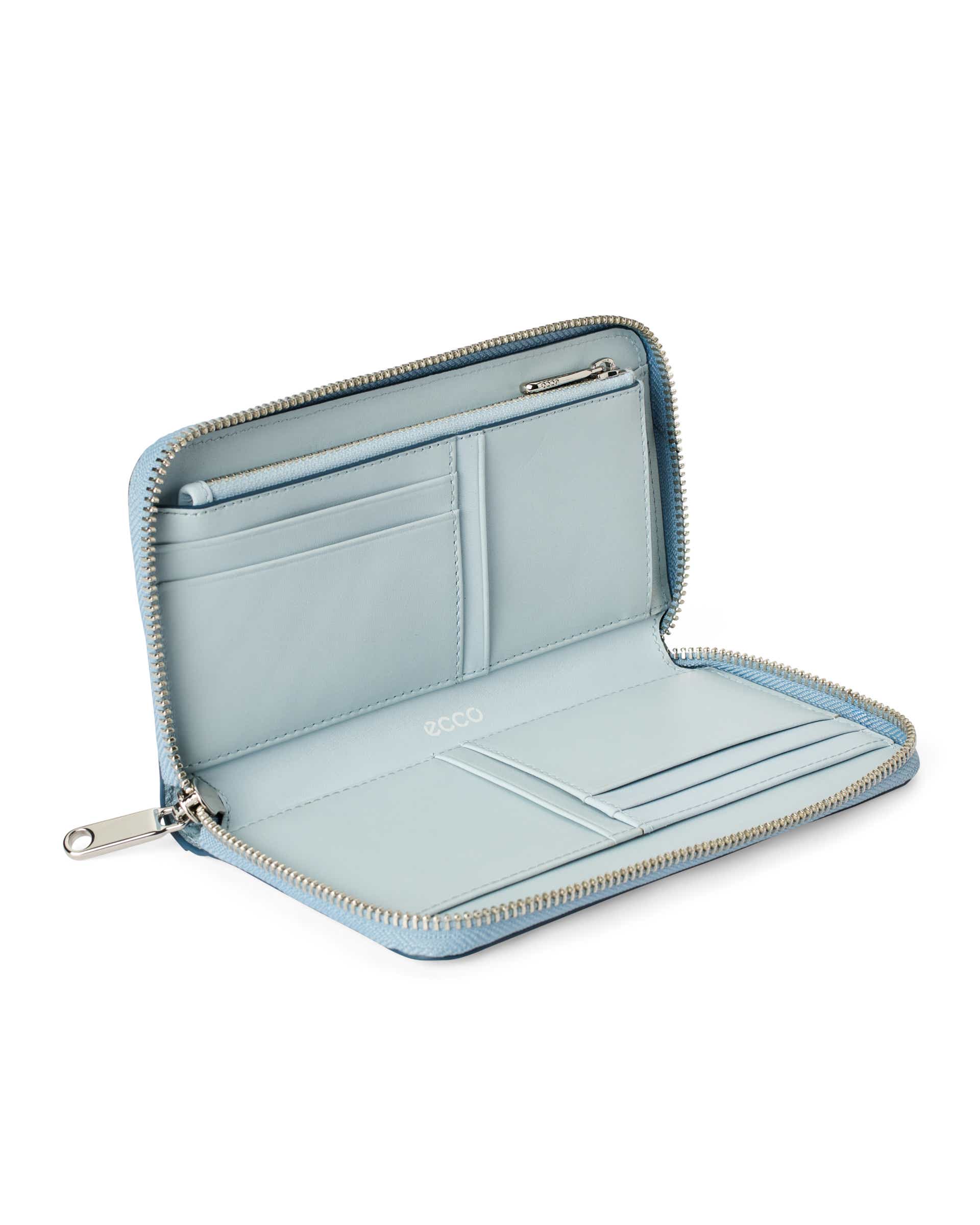 Duży skórzany portfel ECCO® WALLET - Niebieski - Inside