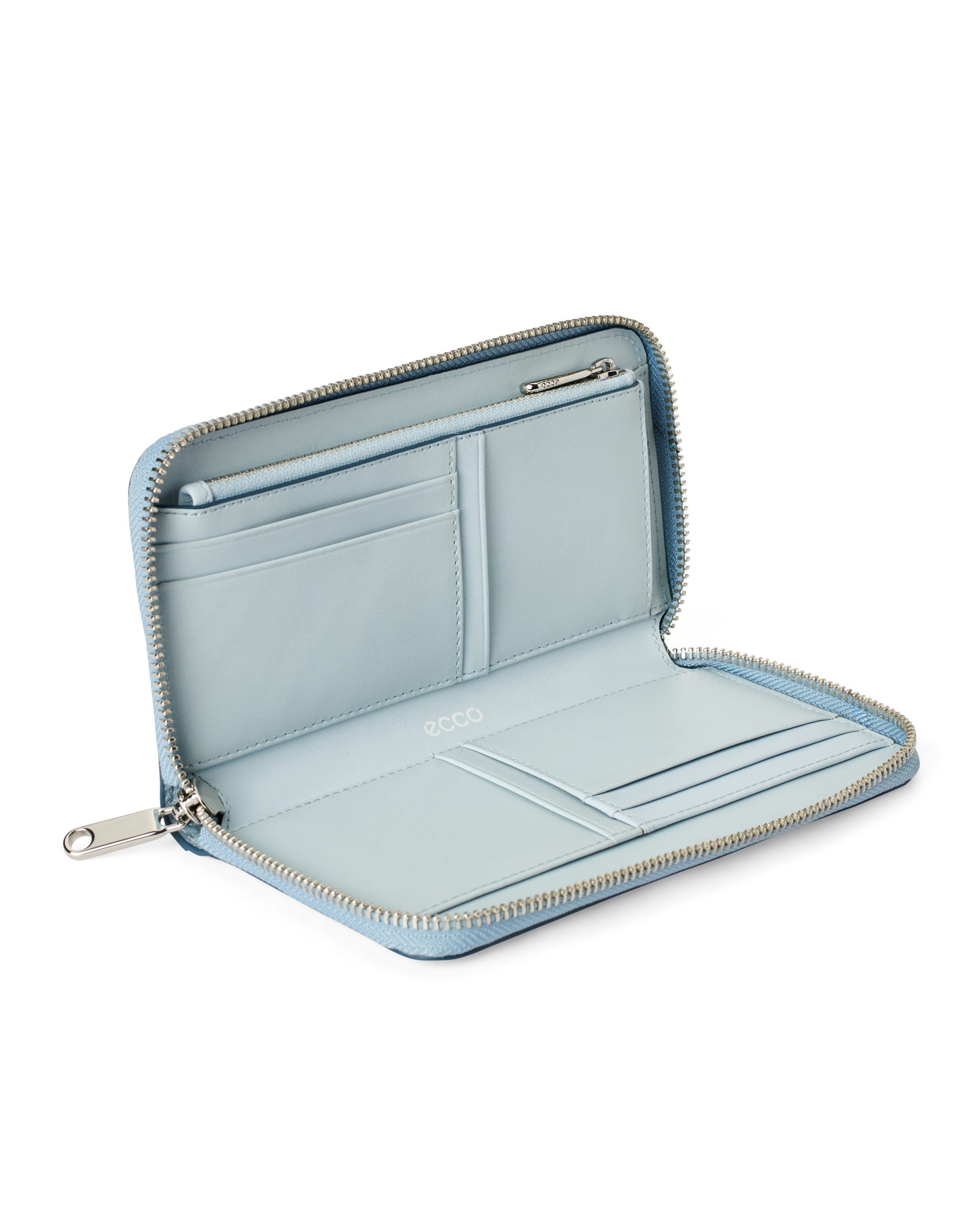 Duży skórzany portfel ECCO® WALLET - Niebieski - Inside