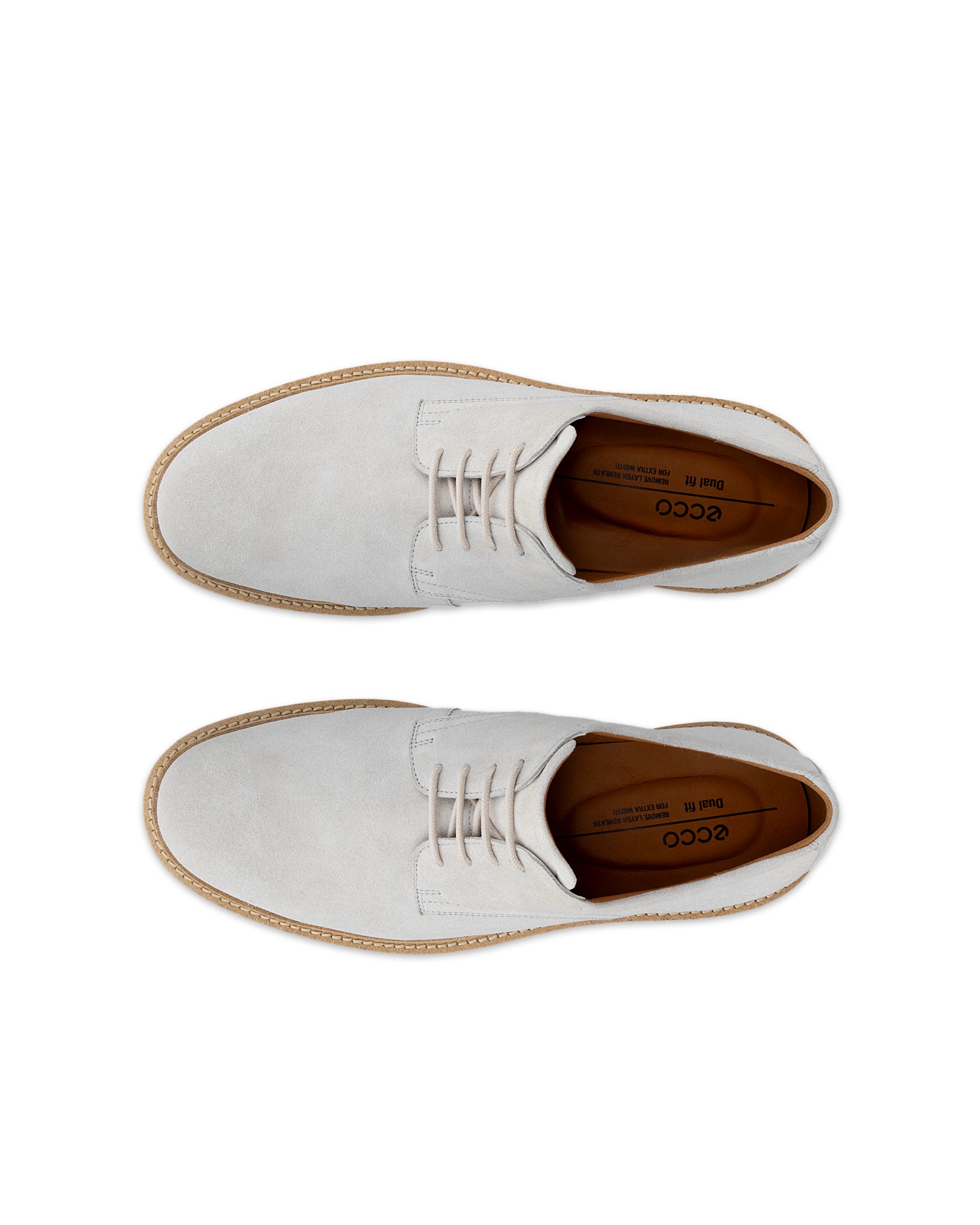 Men's ECCO® Metropole London Suede Derby Shoe - Beige - Top left pair