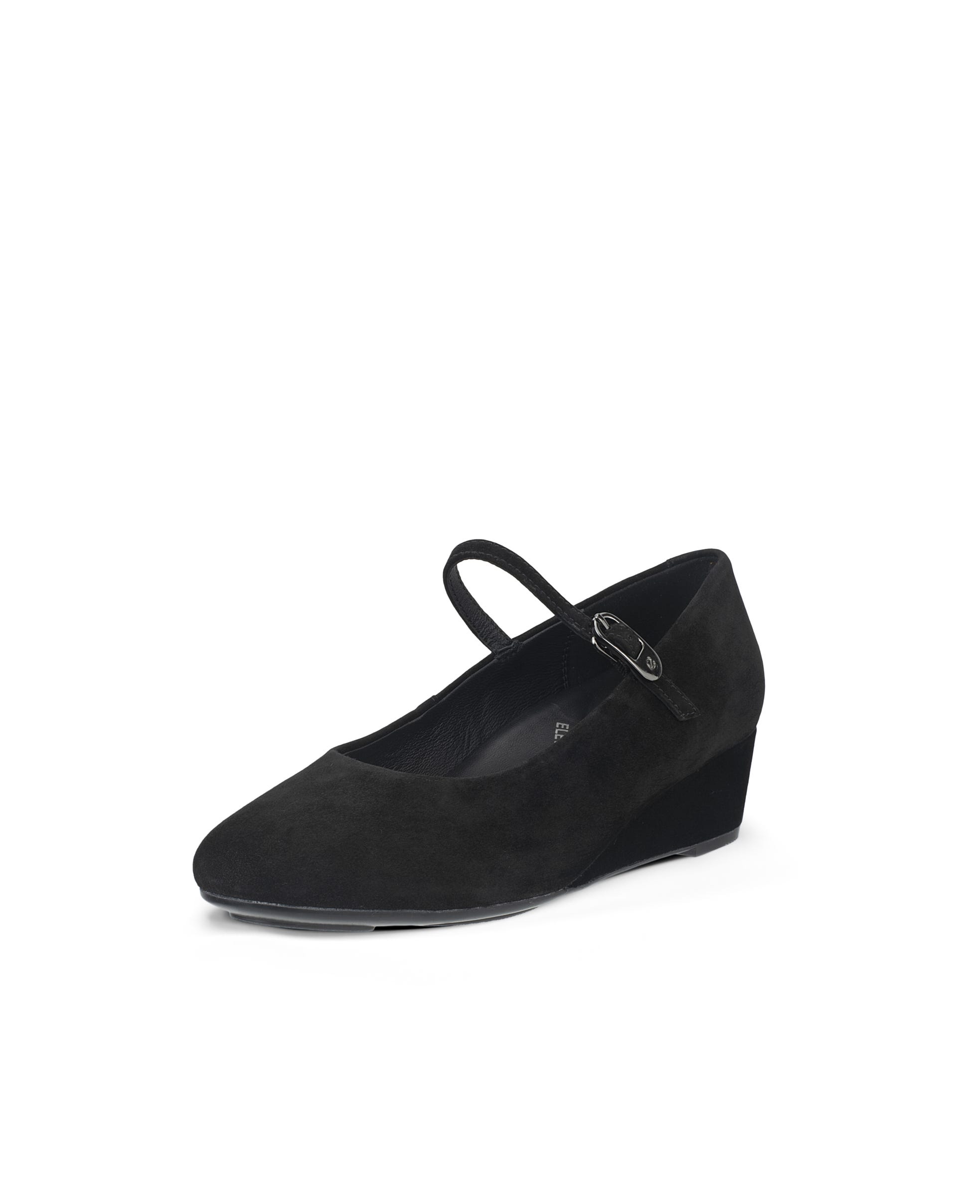 ECCO® ELEVATE WEDGE babies daim pour femme - Noir - Outside