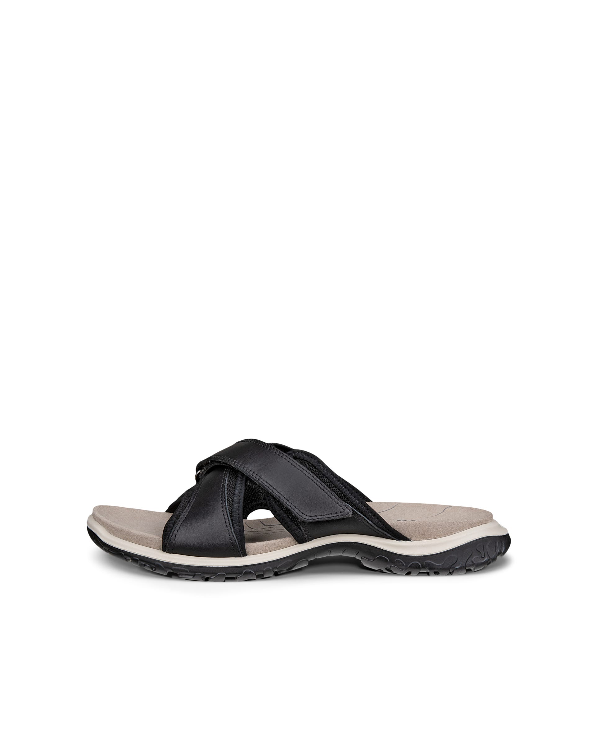 Women's ECCO® Offroad Roam Leather Slide Sandal - Black - Outside