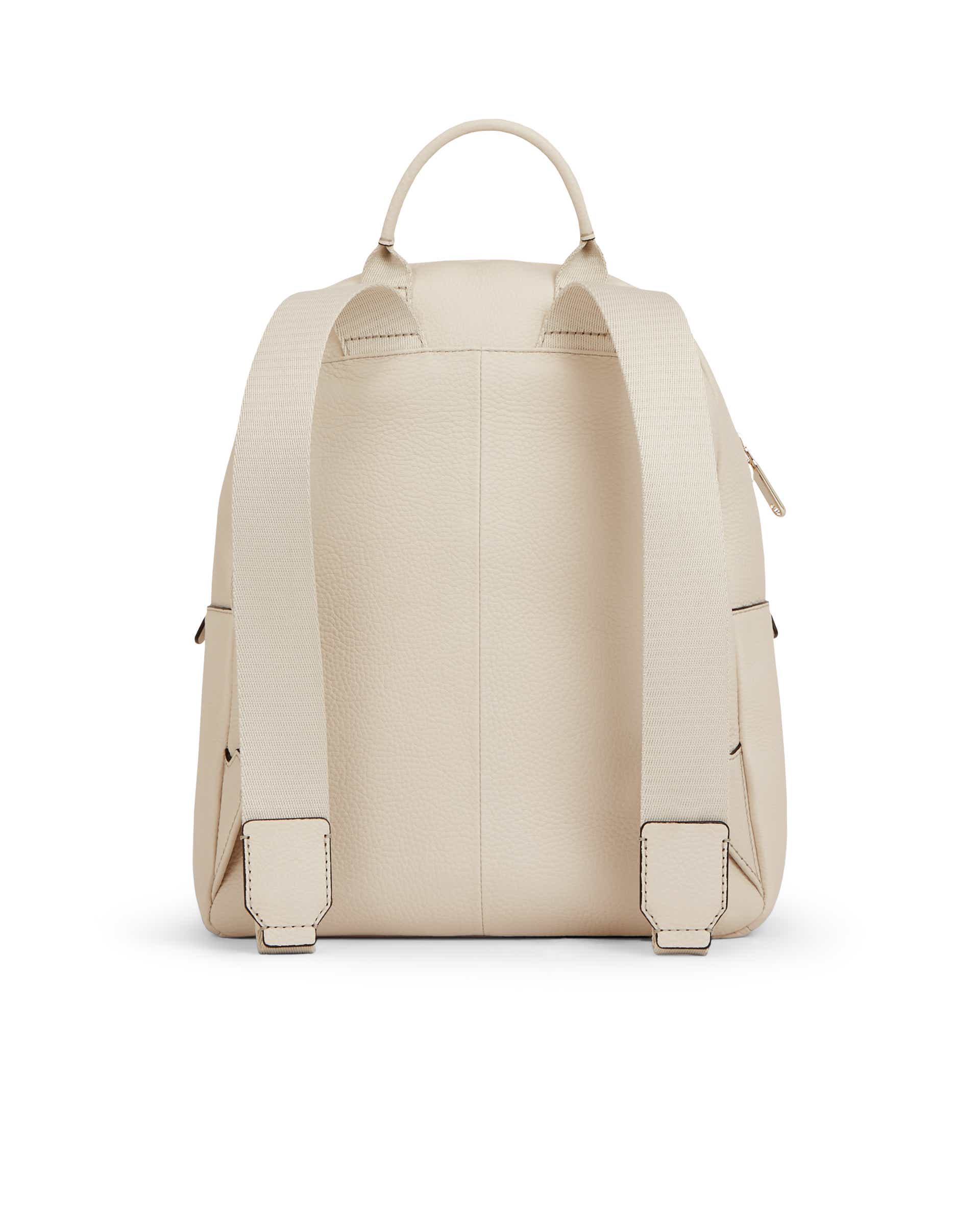 ECCO® Round Pack Small Leather Small Backpack - Beige - Back