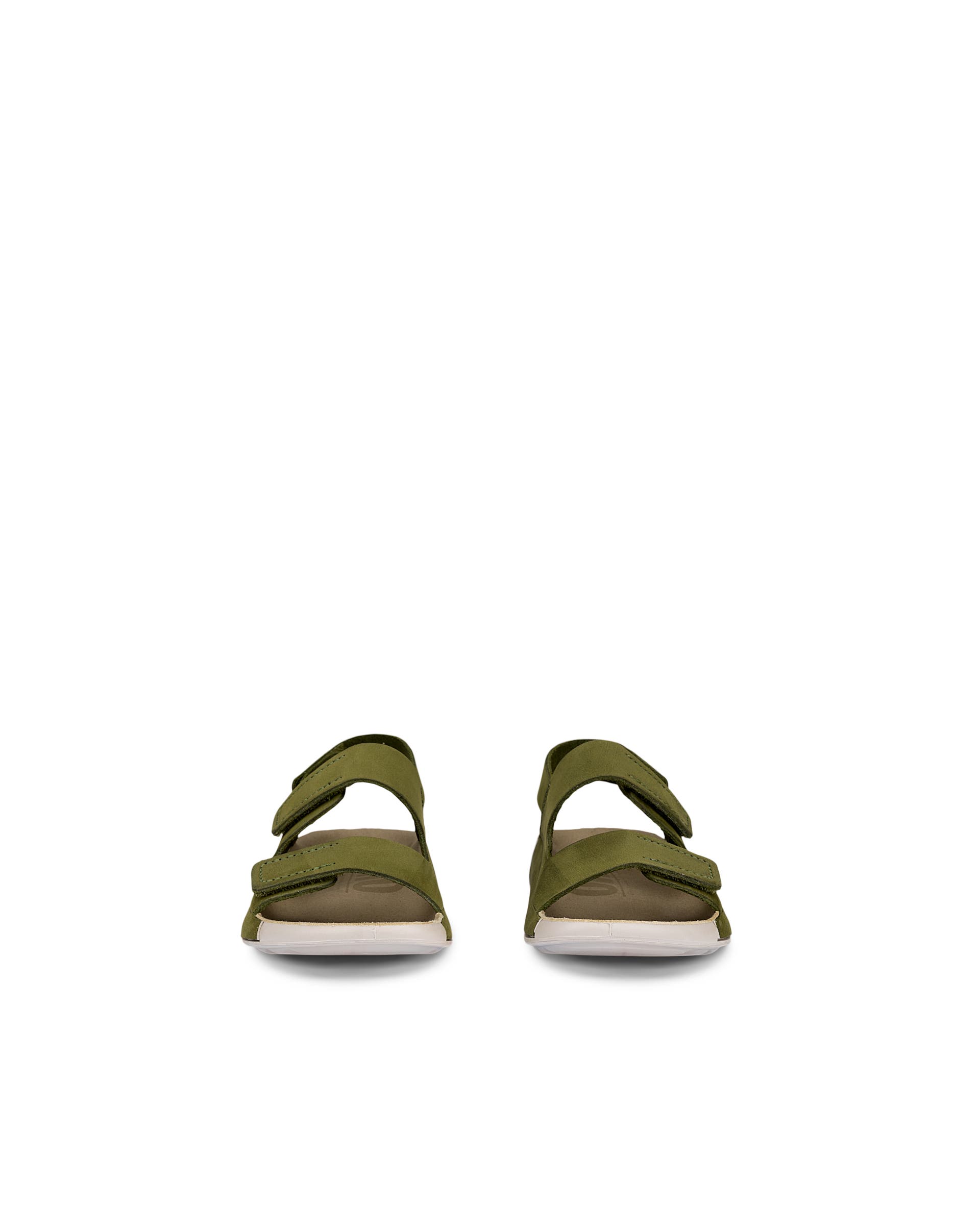 Kids' ECCO® Cozmo Nubuck Two Strap Sandal - Green - Front pair