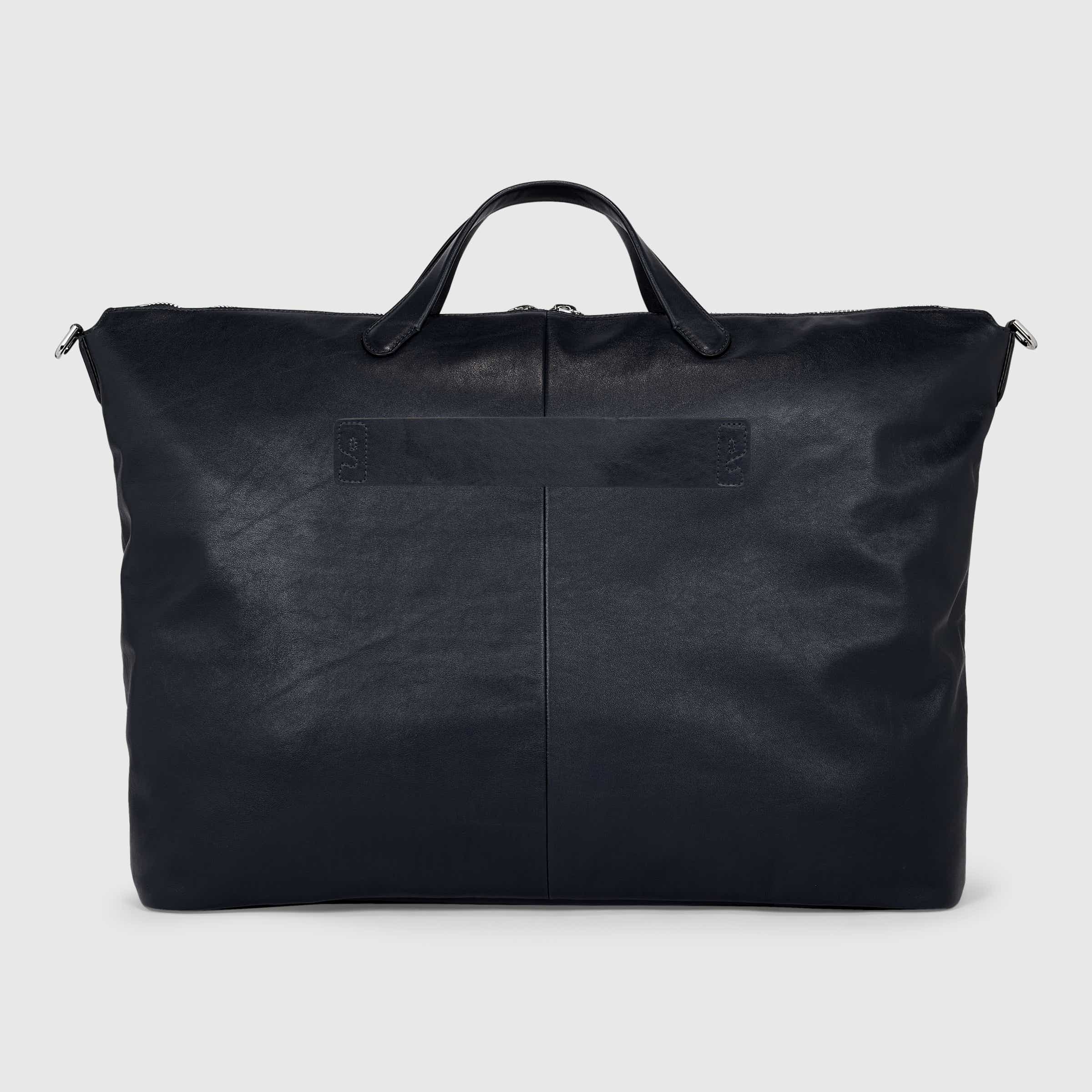 ECCO® E Weekender Leather Tote Bag - Blue - Back