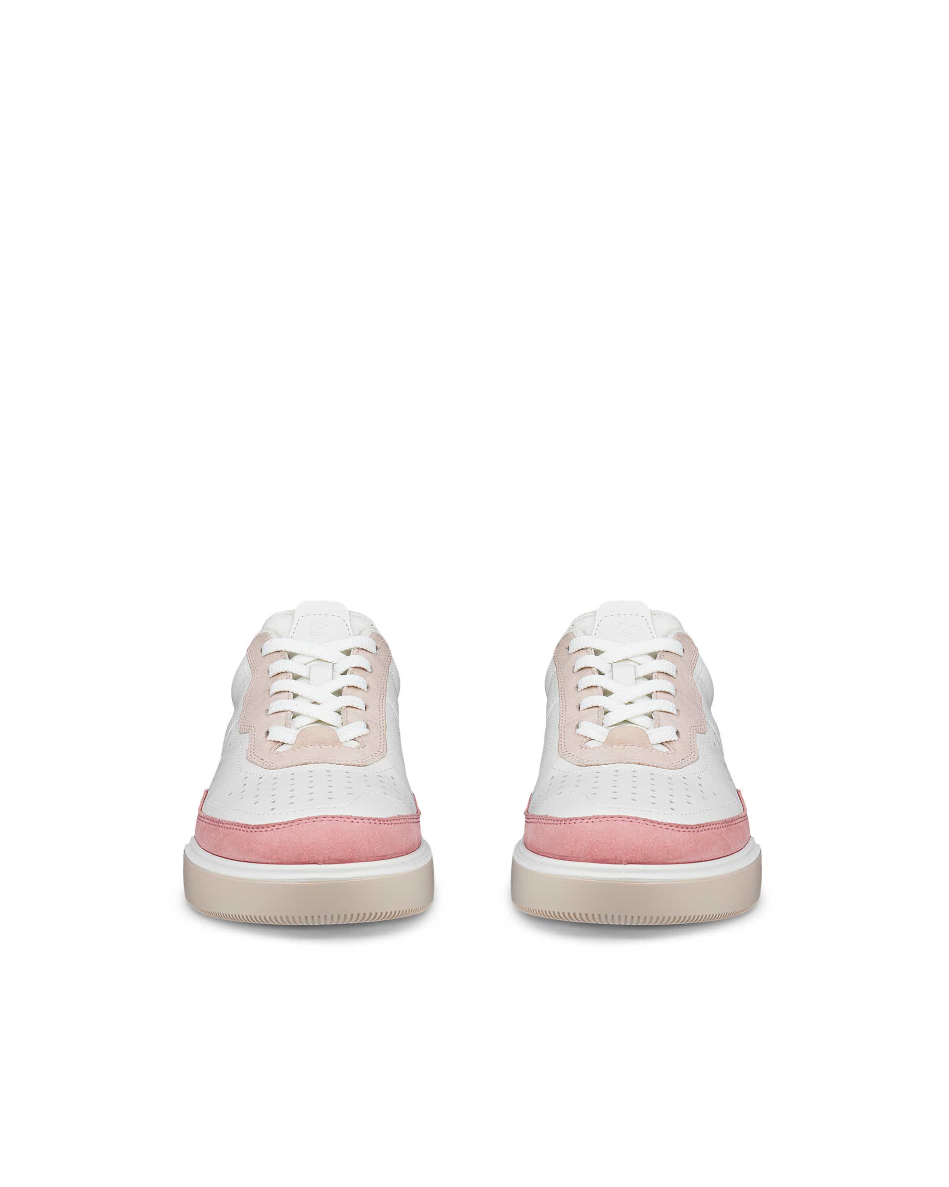 ECCO® Street Court baskets en cuir pour femme - Blanc - Front pair
