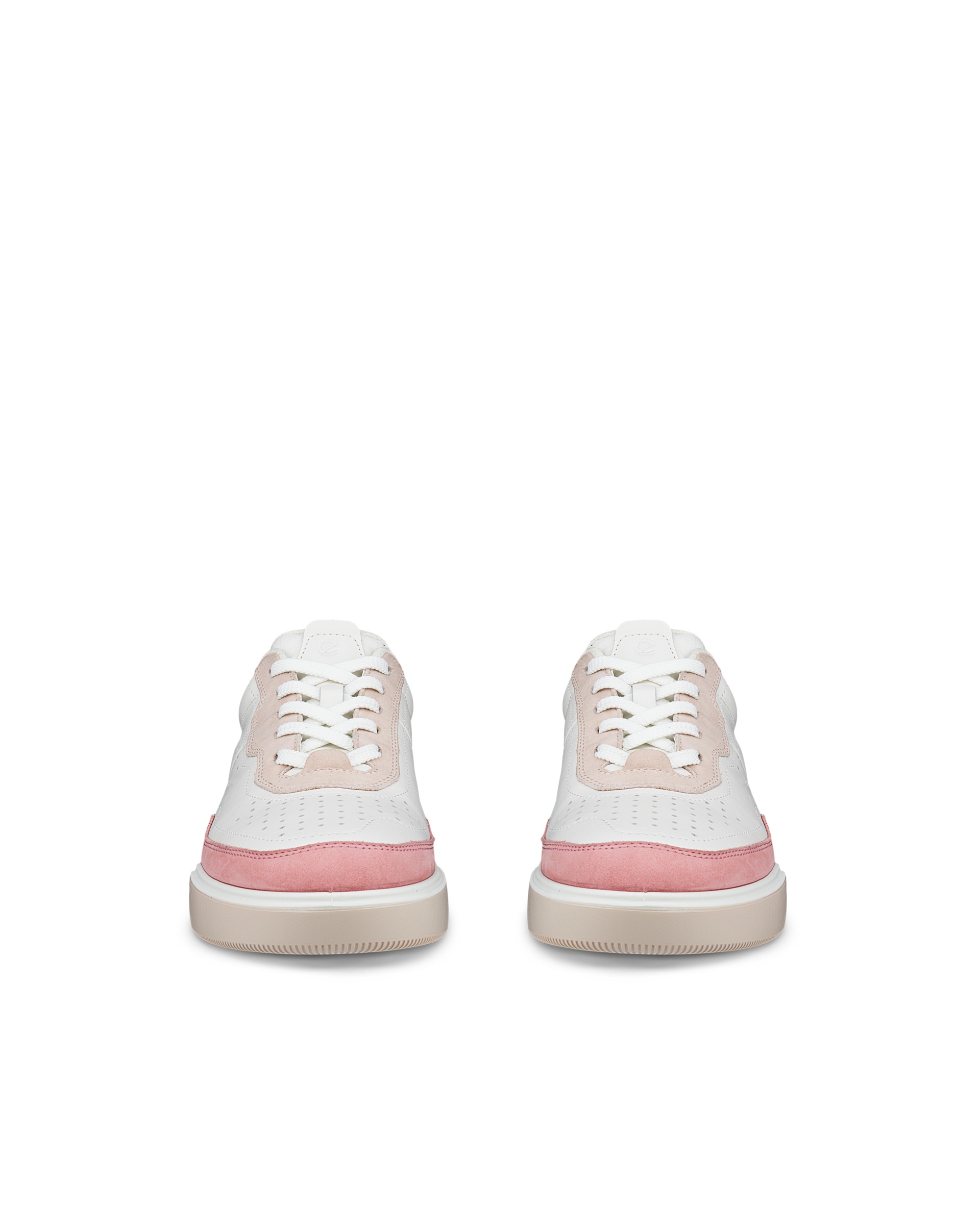 ECCO® Street Court baskets en cuir pour femme - Blanc - Front pair