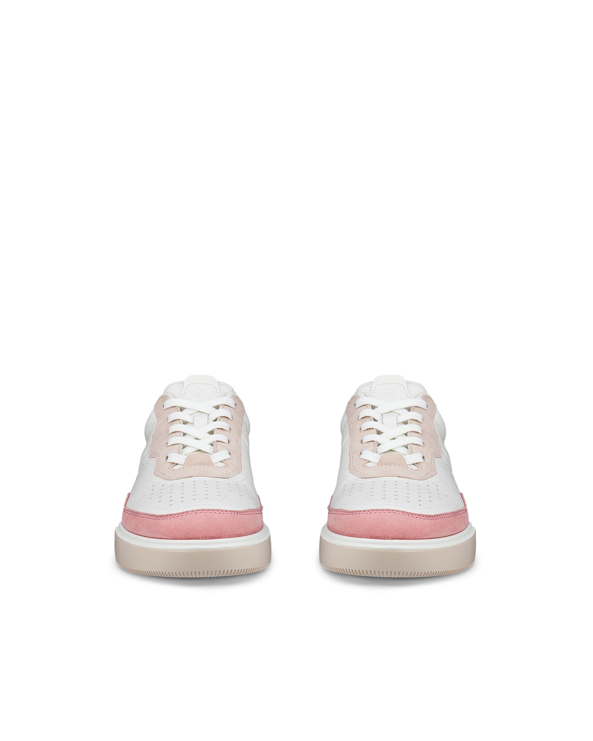 Women's ECCO® Street Court Leather Sneaker - White - Front pair