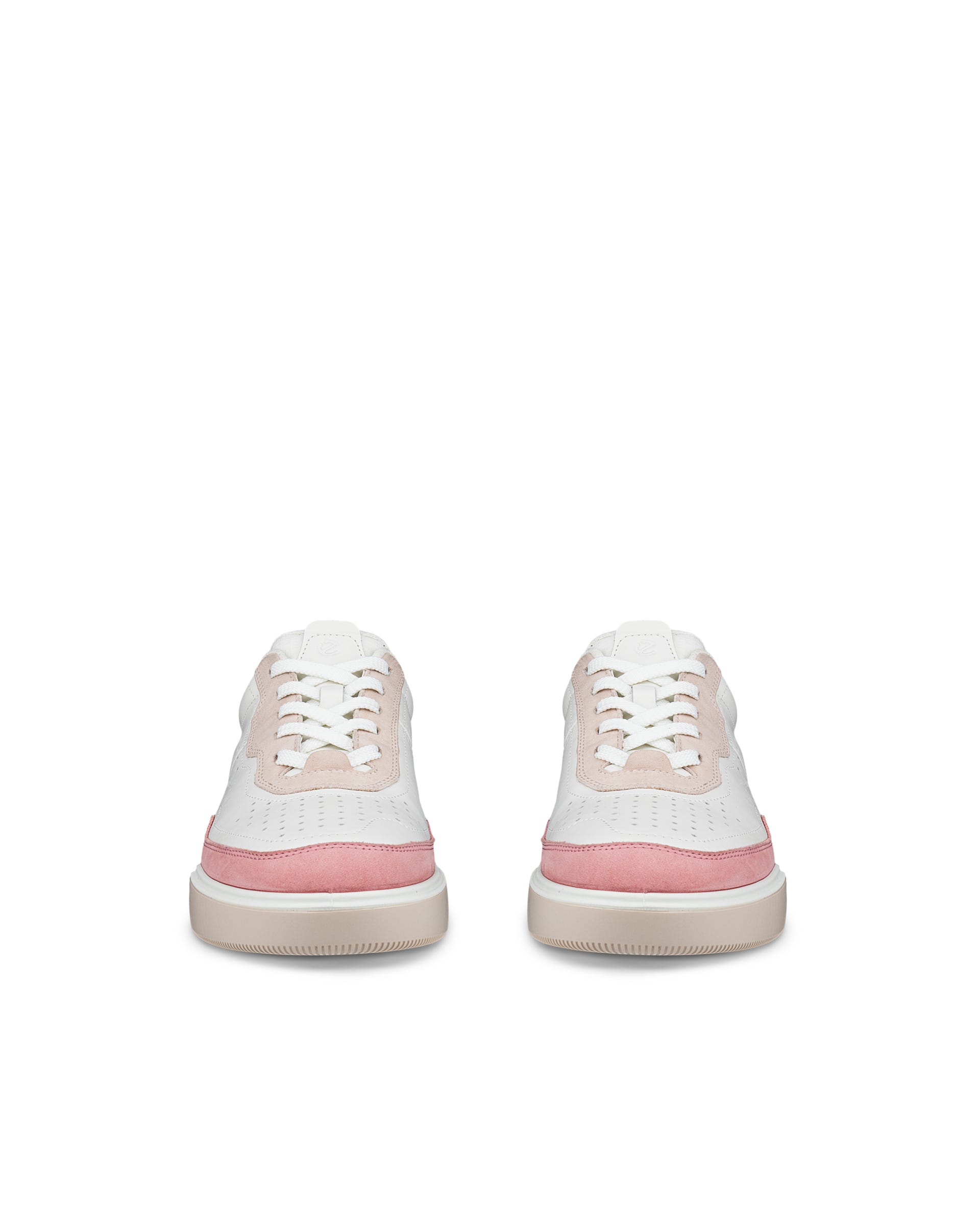 Women's ECCO® Street Court Leather Sneaker - White - Front pair