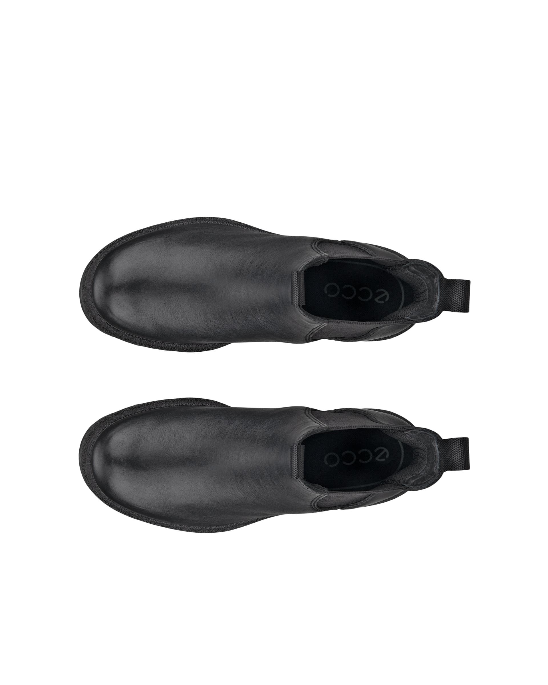 ECCO® Grainer botte Chelsea en cuir pour femme - Noir - Top left pair