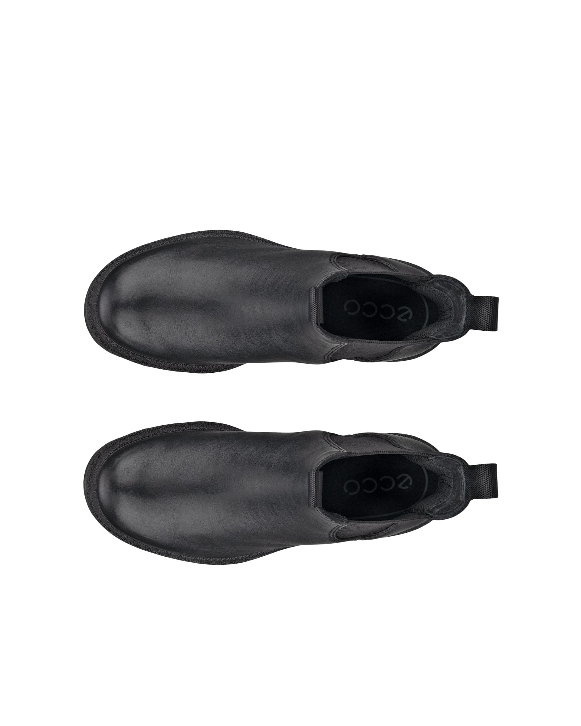 ECCO® Grainer botte Chelsea en cuir pour femme - Noir - Top left pair