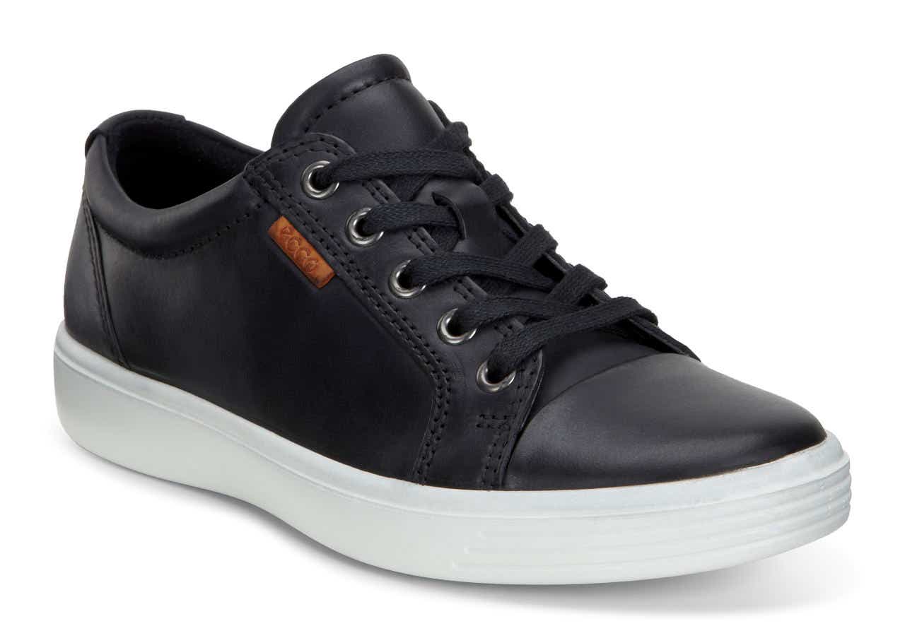 Kids' ECCO® S7 Teen Leather Sneaker - Black - Main