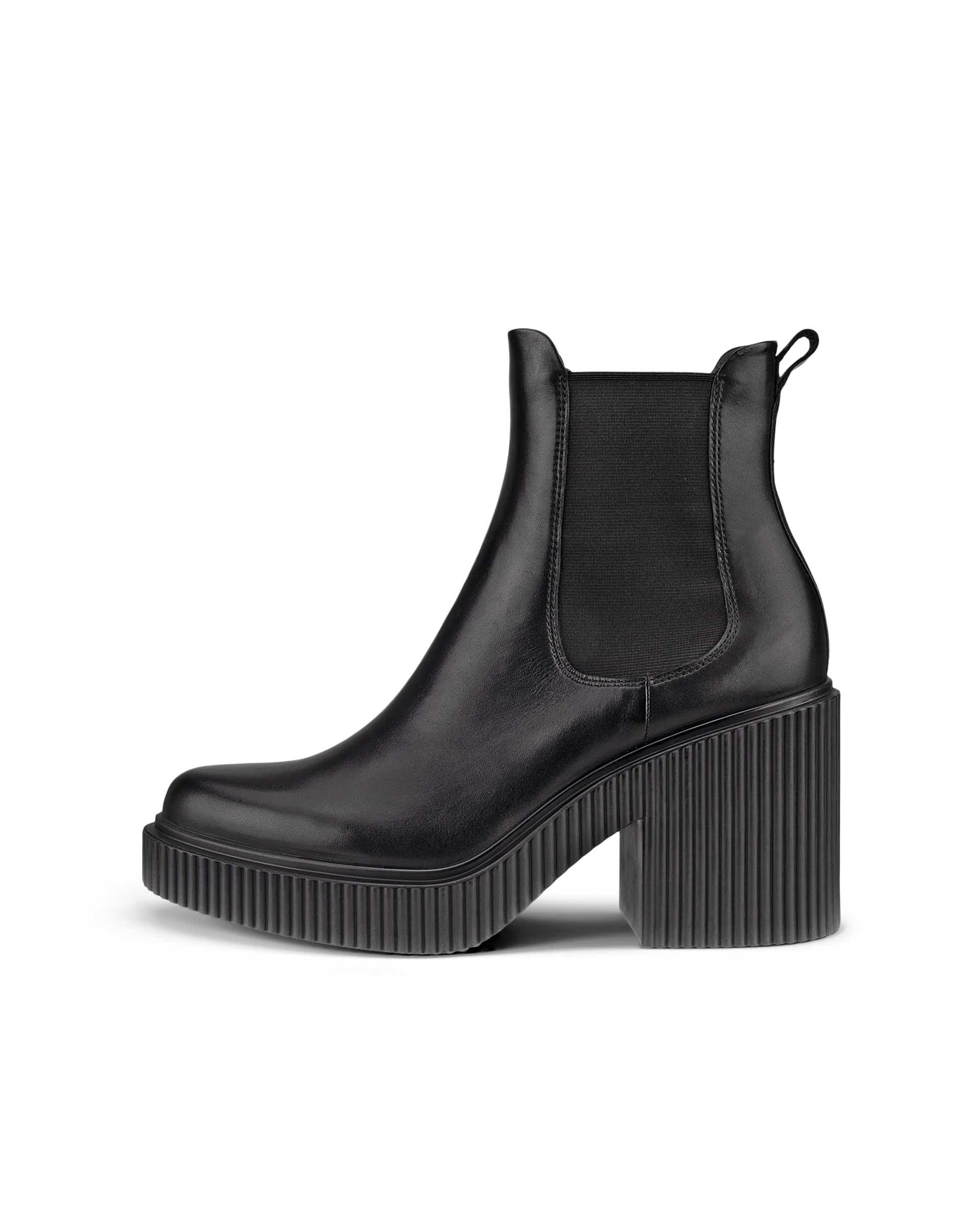 ECCO Fluted Heel ウィメンズ レザーチェルシーブーツ | ブラック