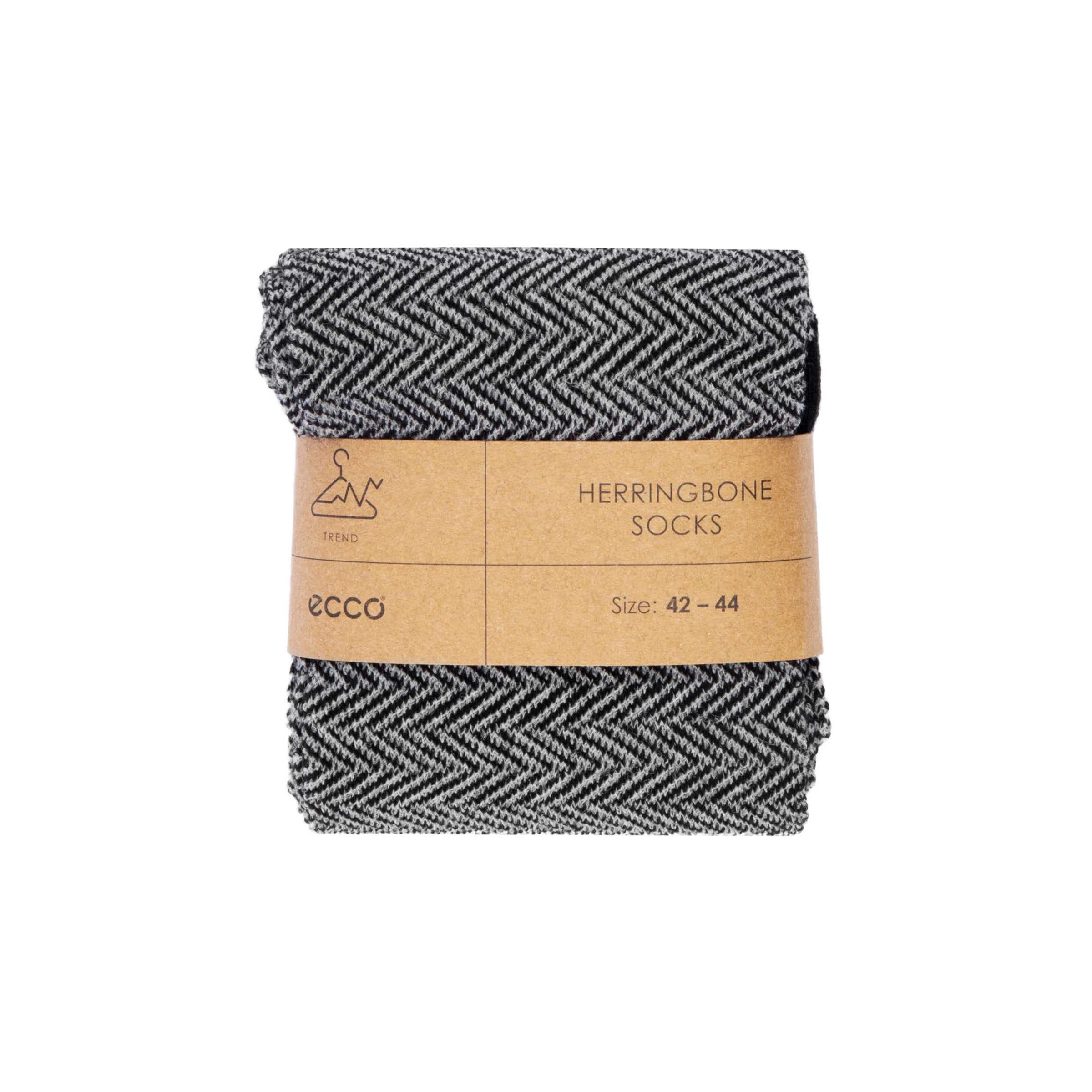 Men's ECCO® Herringbone Crew Socks - Black - Detail-2