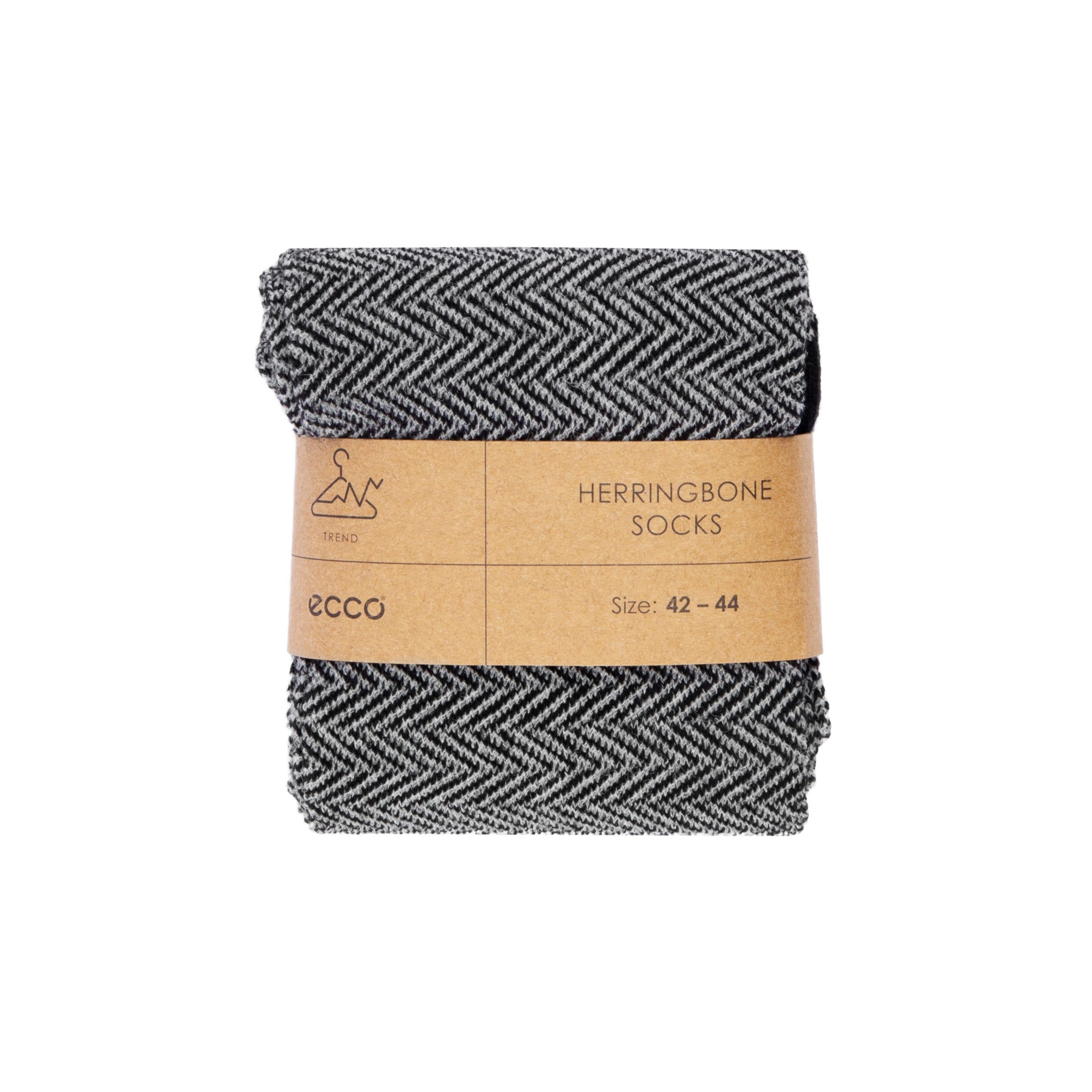 Men's ECCO® Herringbone Crew Socks - Black - Detail-2