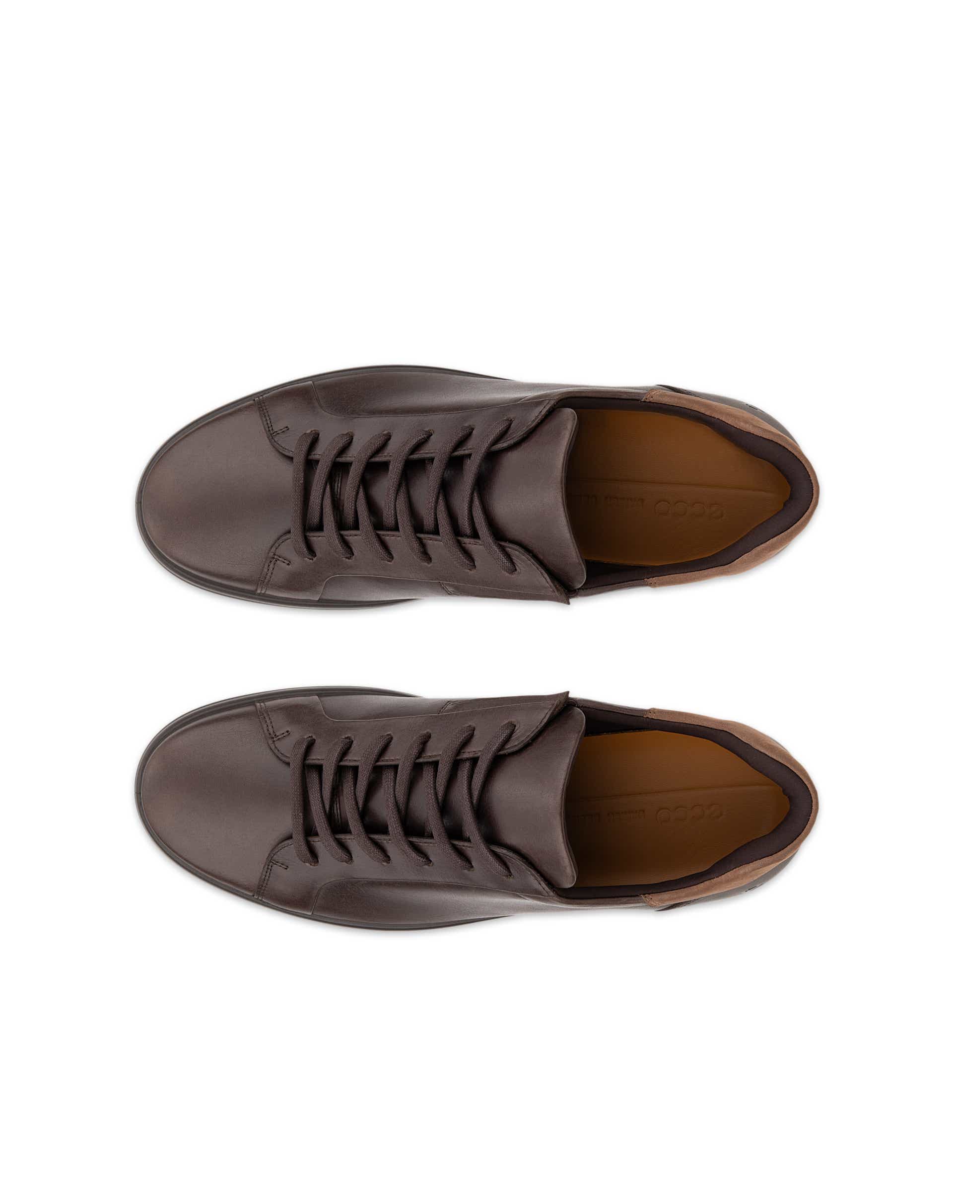 ECCO® SOFT 7 heren leren sneaker - Bruin - Top left pair