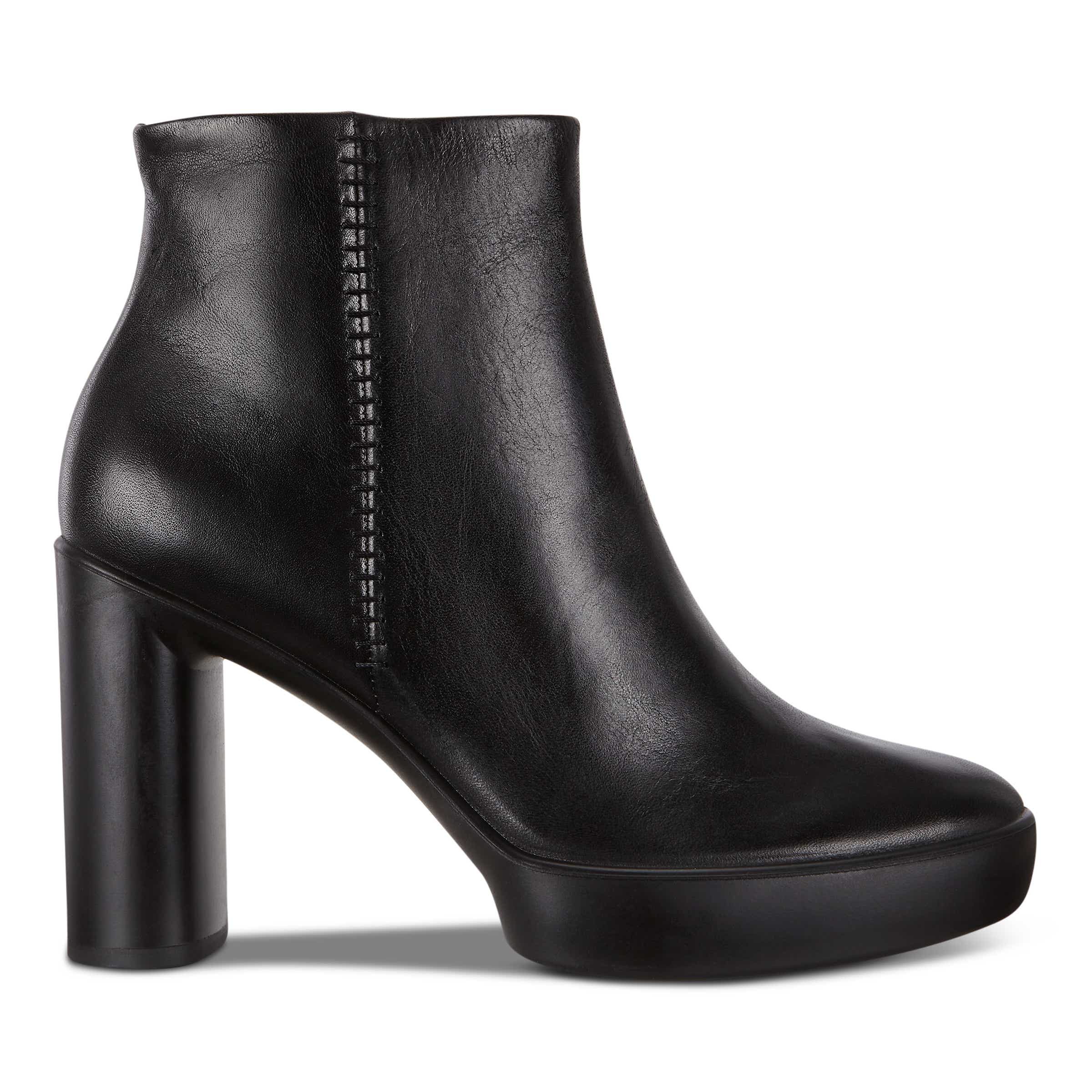 ECCO Shape Sculpted Motion 75 ウィメンズ レザーアンクルブーツ - ブラック - Outside