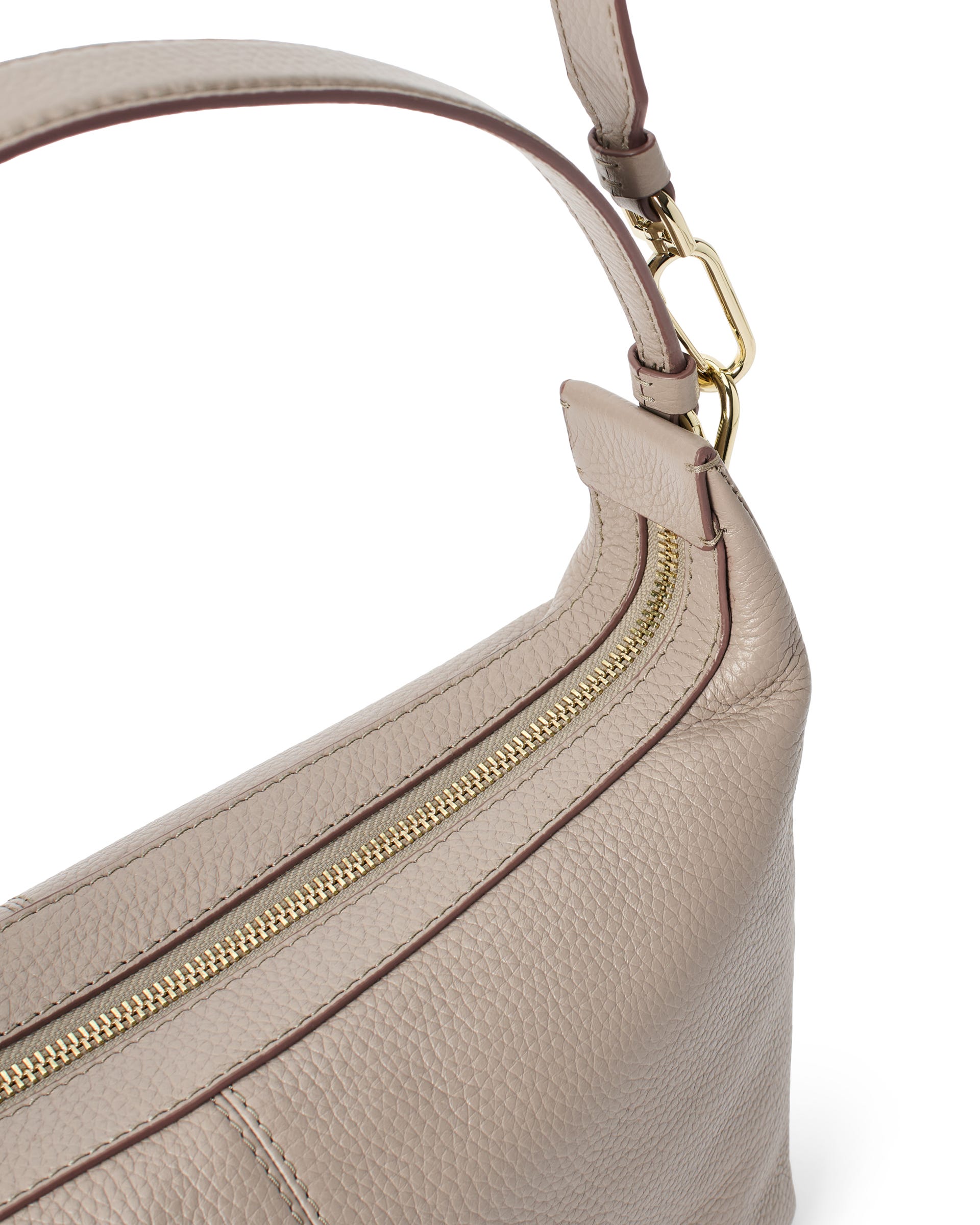 ECCO® Small Hobo Leather Shoulder & Crossbody Bag - Beige - Detail-1