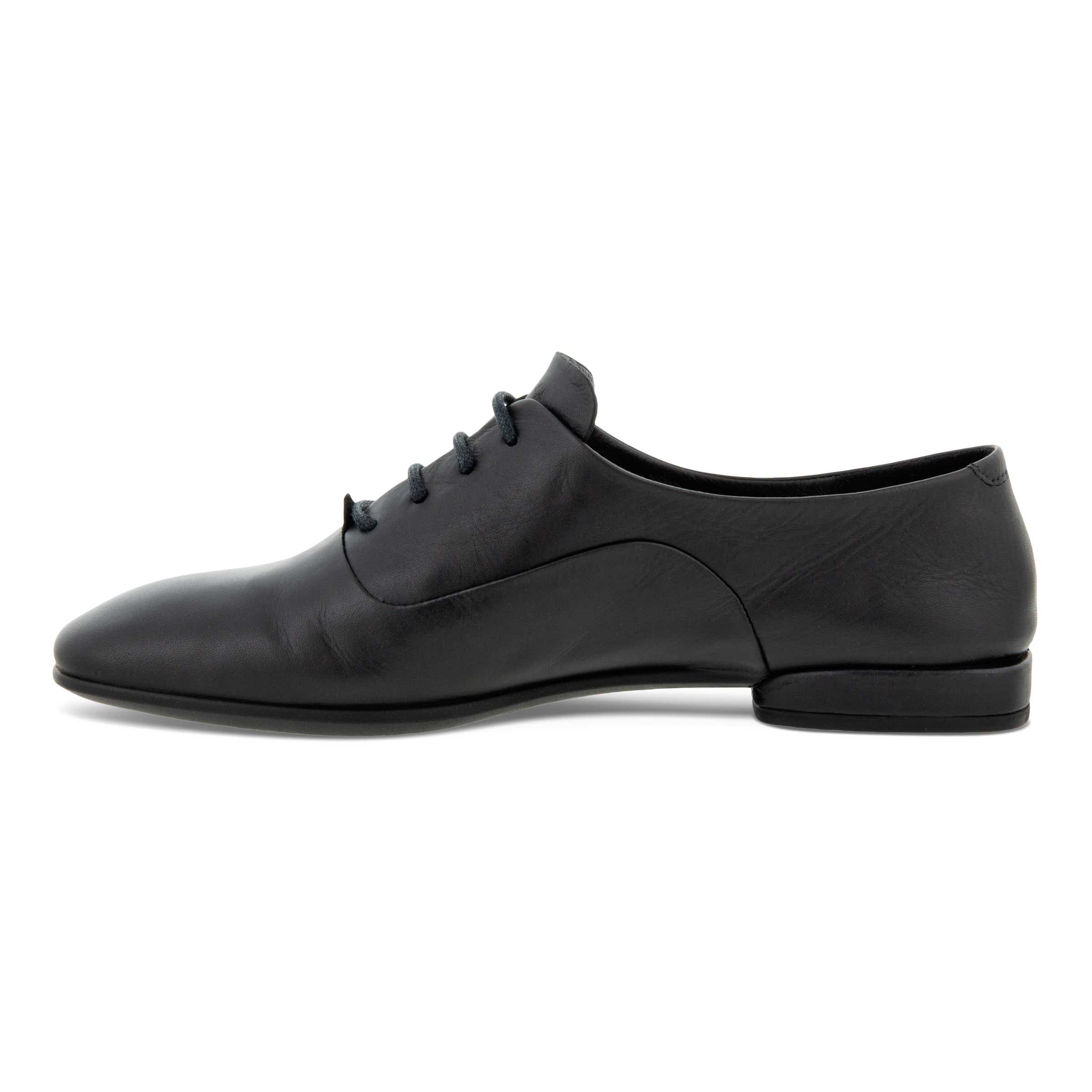 Women's ECCO® Anine Squared Leather Lace Loafer - Black - Inside