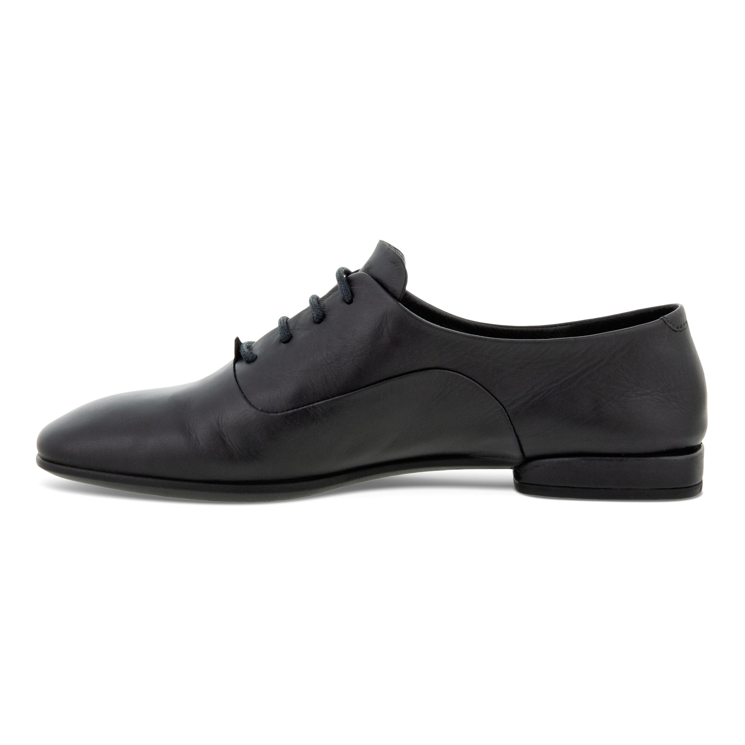 Women's ECCO® Anine Squared Leather Lace Loafer - Black - Inside