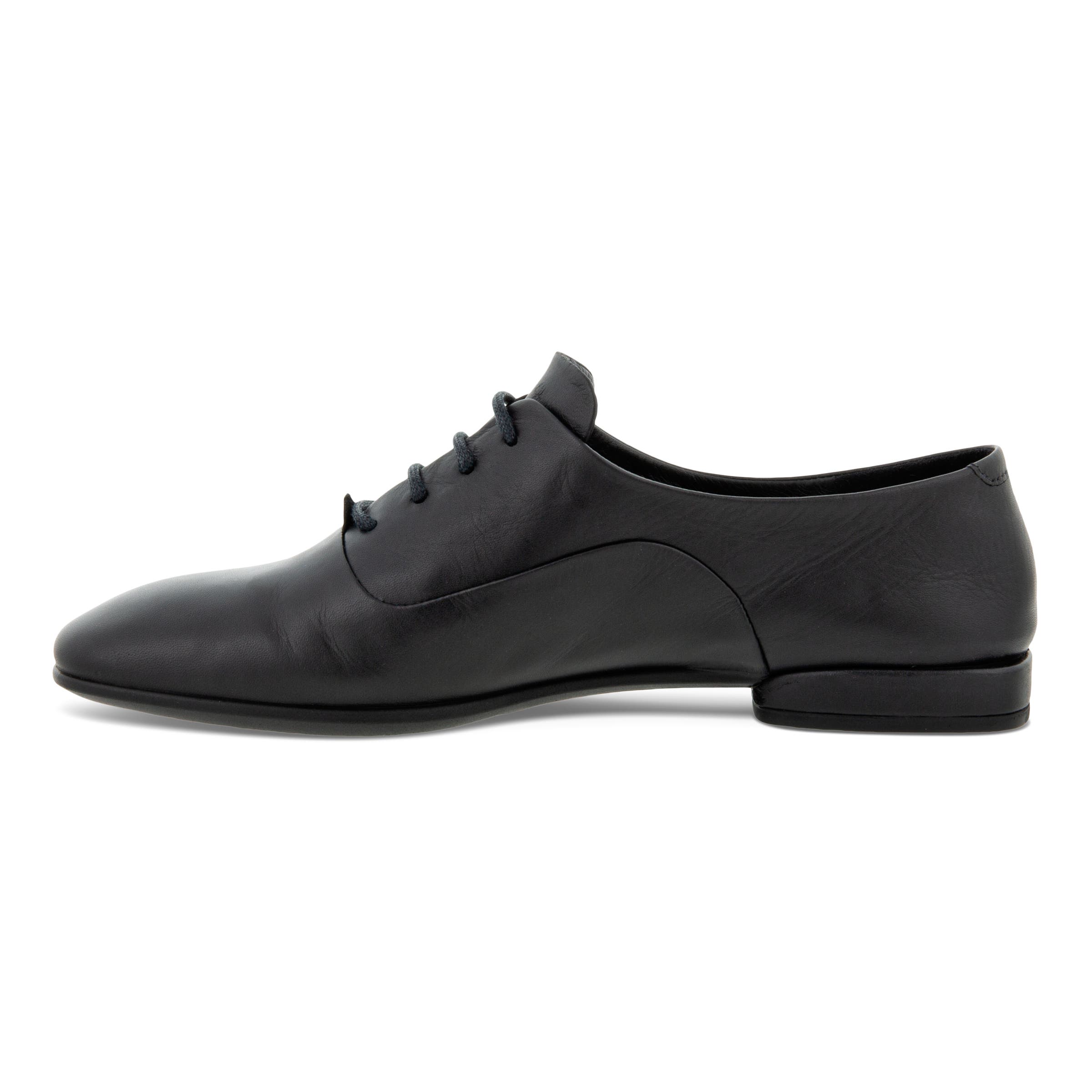 Women's ECCO® Anine Squared Leather Lace Loafer - Black - Inside