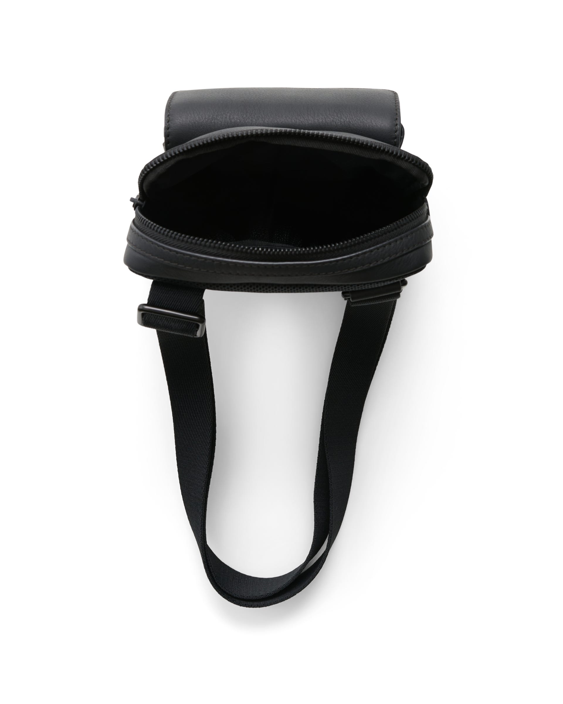 Skórzana torebka przez ramię ECCO® Flat Pouch - Czarny - Birdeye