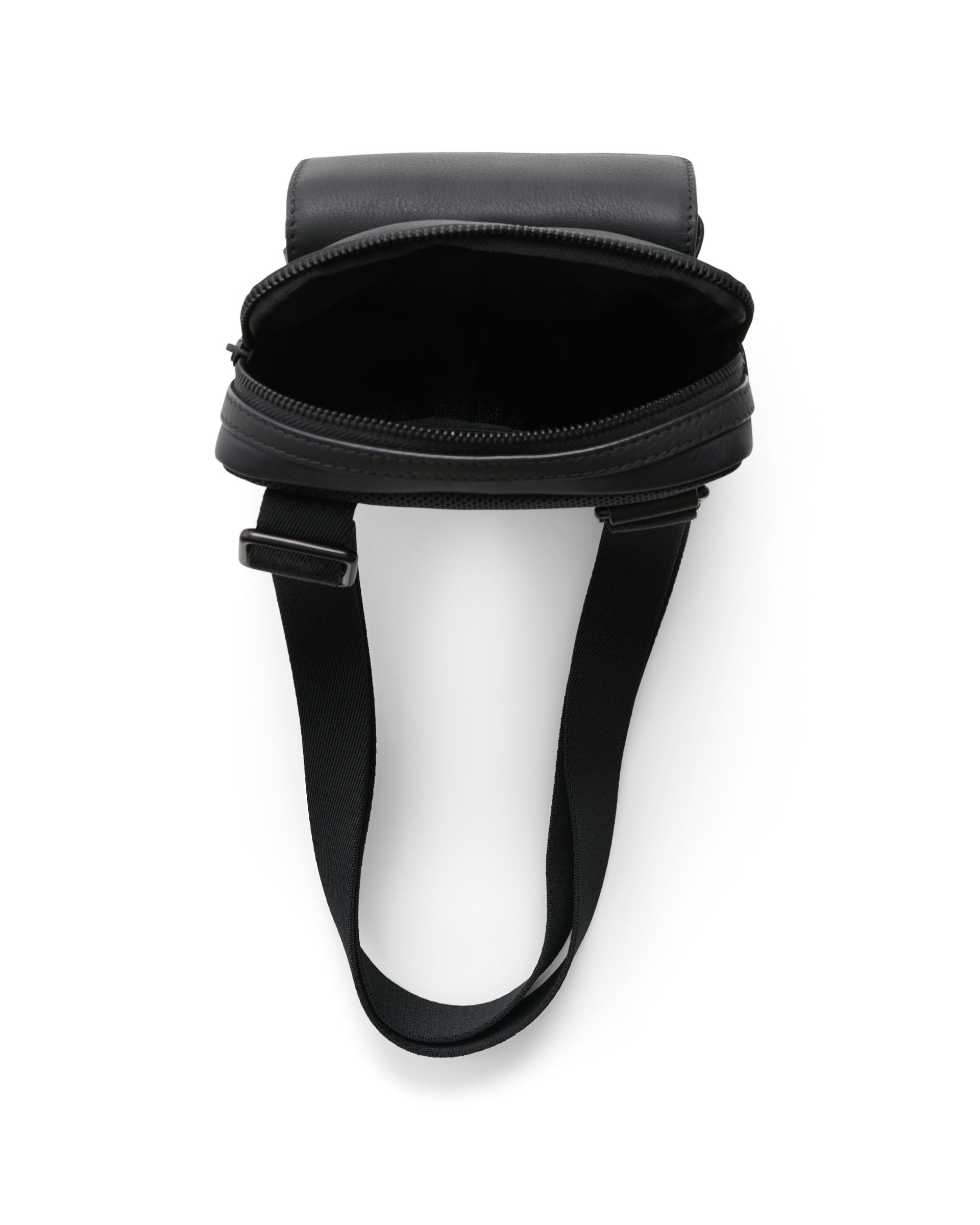 Usnjena torba za čez telo ECCO® Flat Pouch - Črna - Birdeye