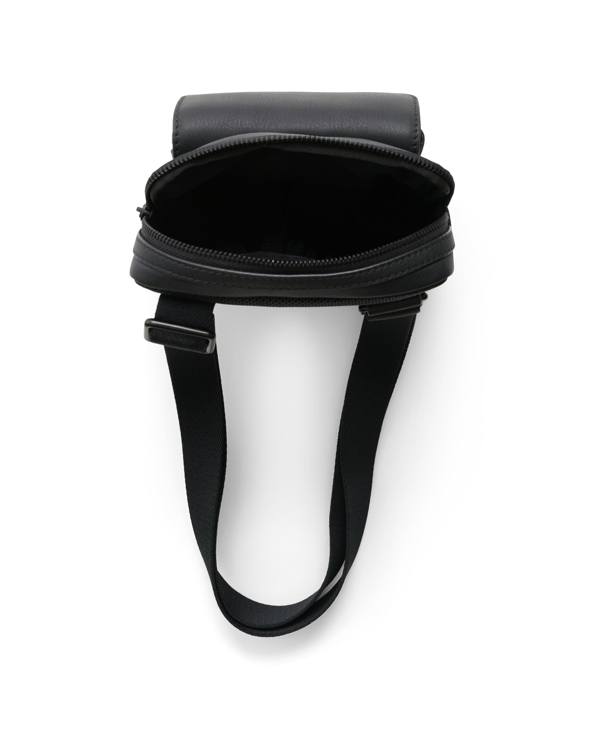 Skórzana torebka przez ramię ECCO® Flat Pouch - Czarny - Birdeye