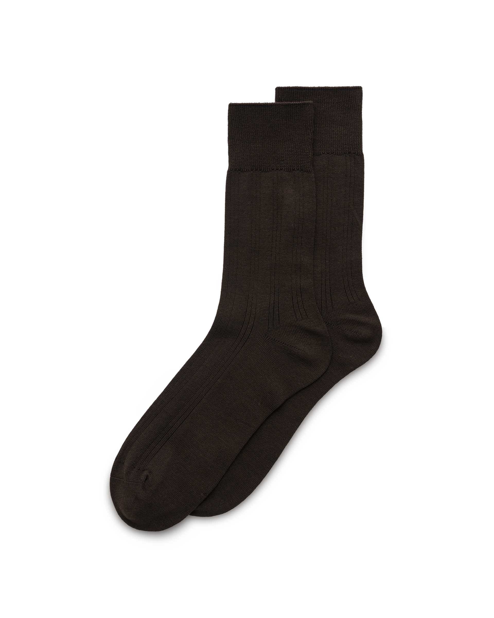Pánske rebrované stredné ponožky ECCO® CLASSIC MEN RIBBED MID CUT - Hnedá - Main