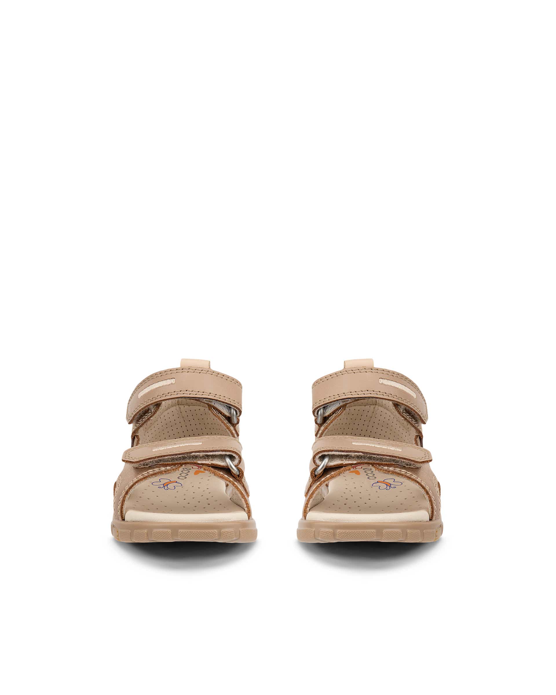 Dětské kožené outdoorové sandály ECCO® MINI STRIDE SANDAL - Béžová - Front pair