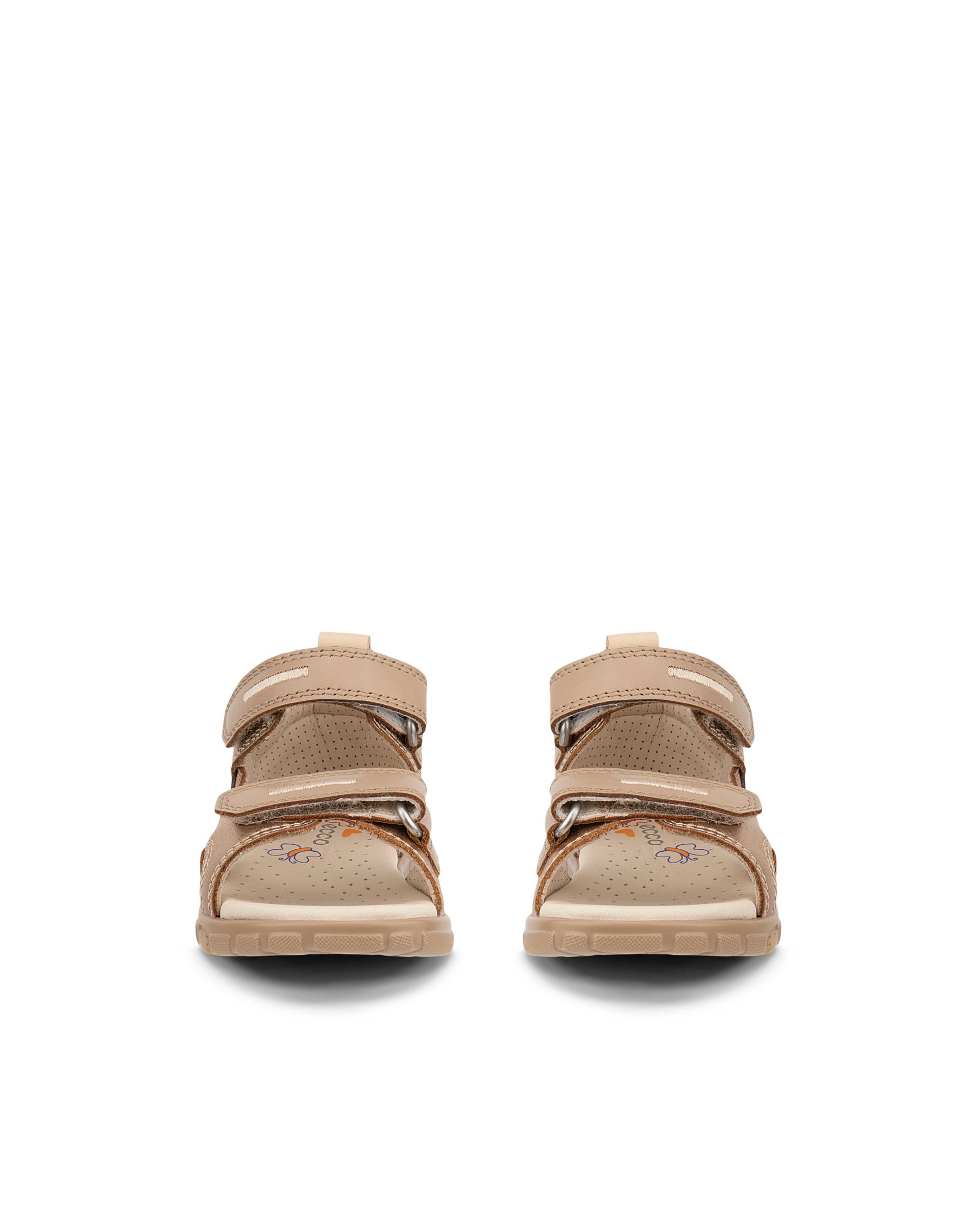 Dětské kožené outdoorové sandály ECCO® MINI STRIDE SANDAL - Béžová - Front pair