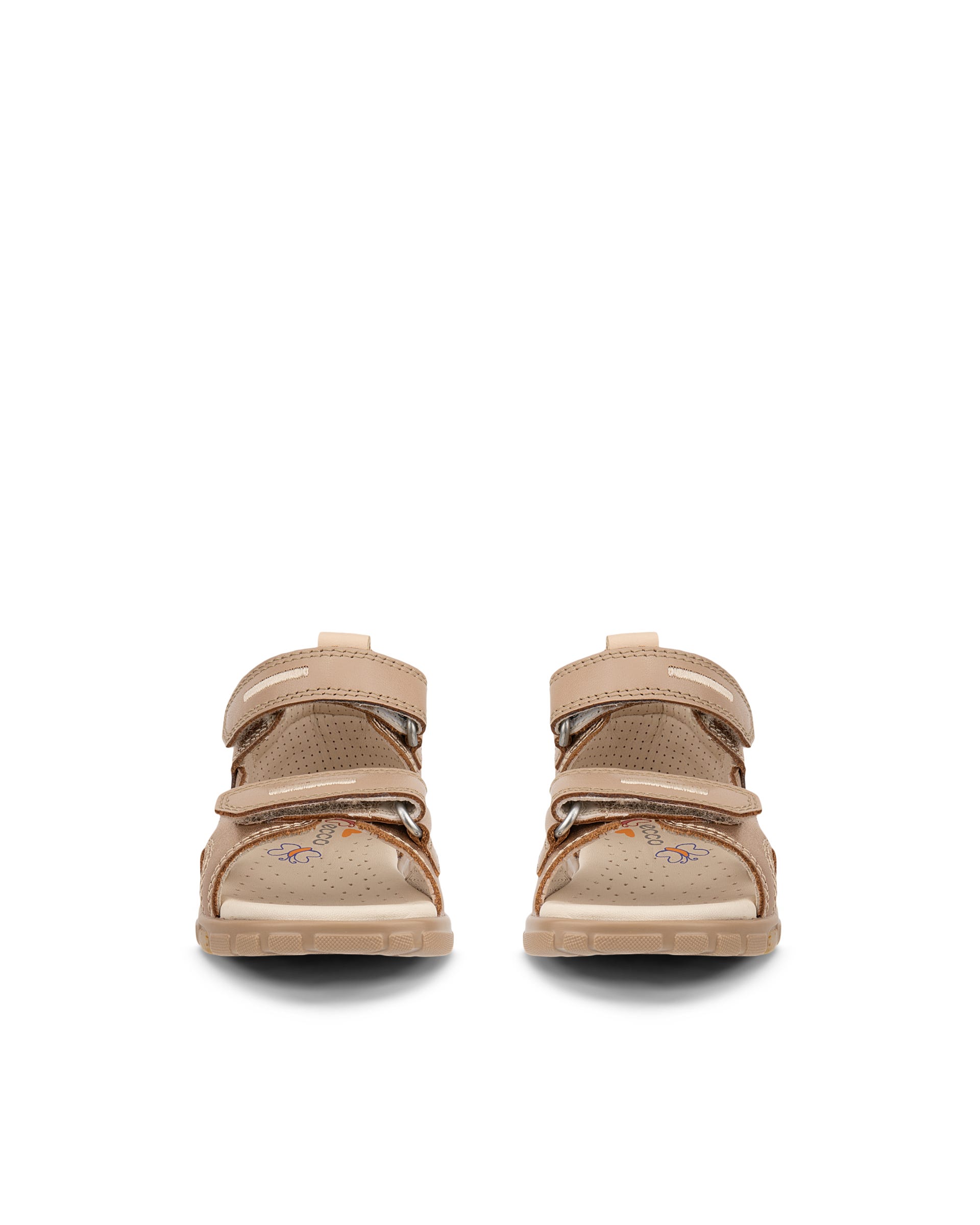 Dětské kožené outdoorové sandály ECCO® MINI STRIDE SANDAL - Béžová - Front pair