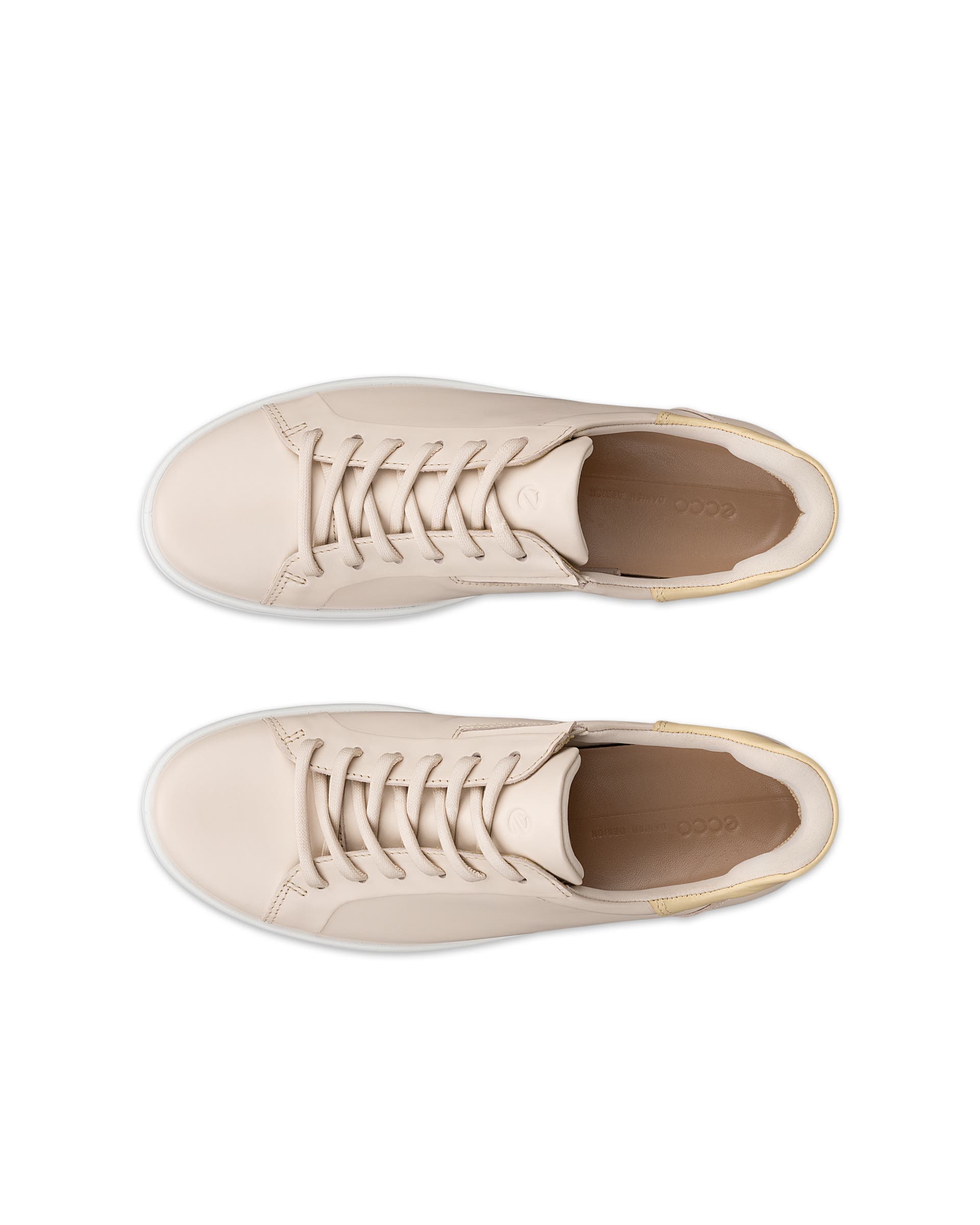 Women's ECCO® Soft 7 Leather Slip-In Sneaker - Beige - Top left pair