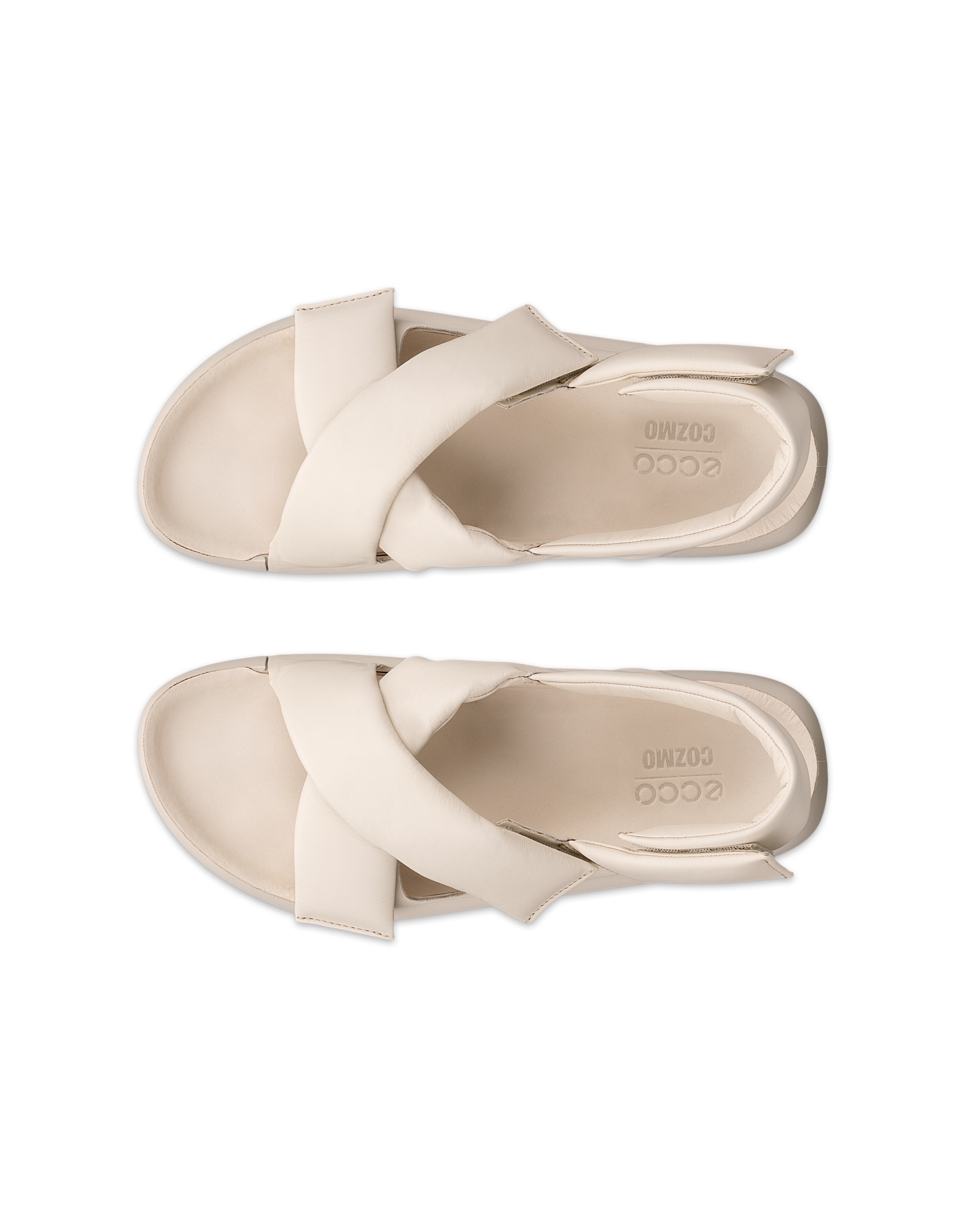 Dámské kožené sandály ECCO® Cozmo PF - Béžová - Top left pair