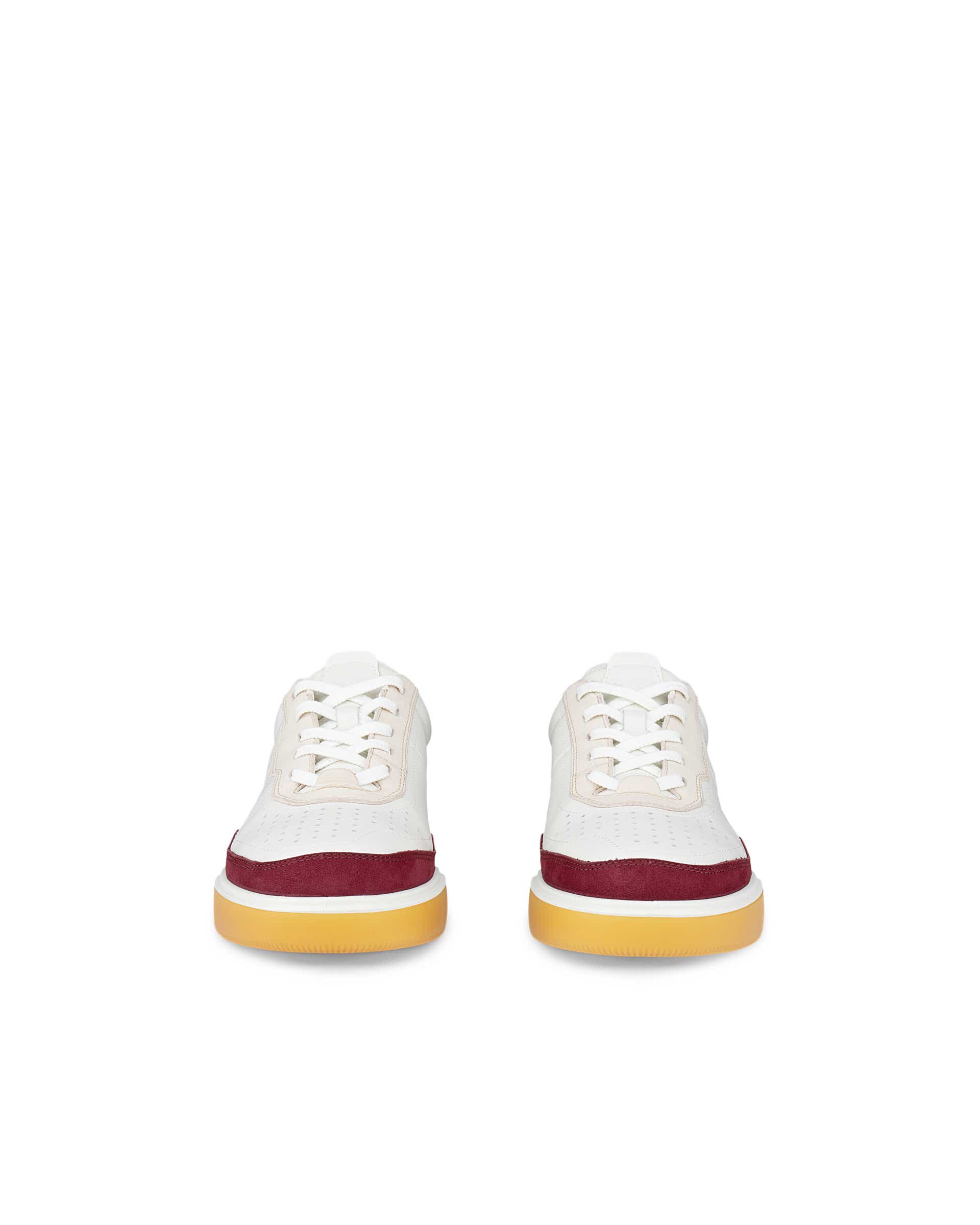 ECCO® STREET COURT ženske kožne tenisice - Crvena - Front pair